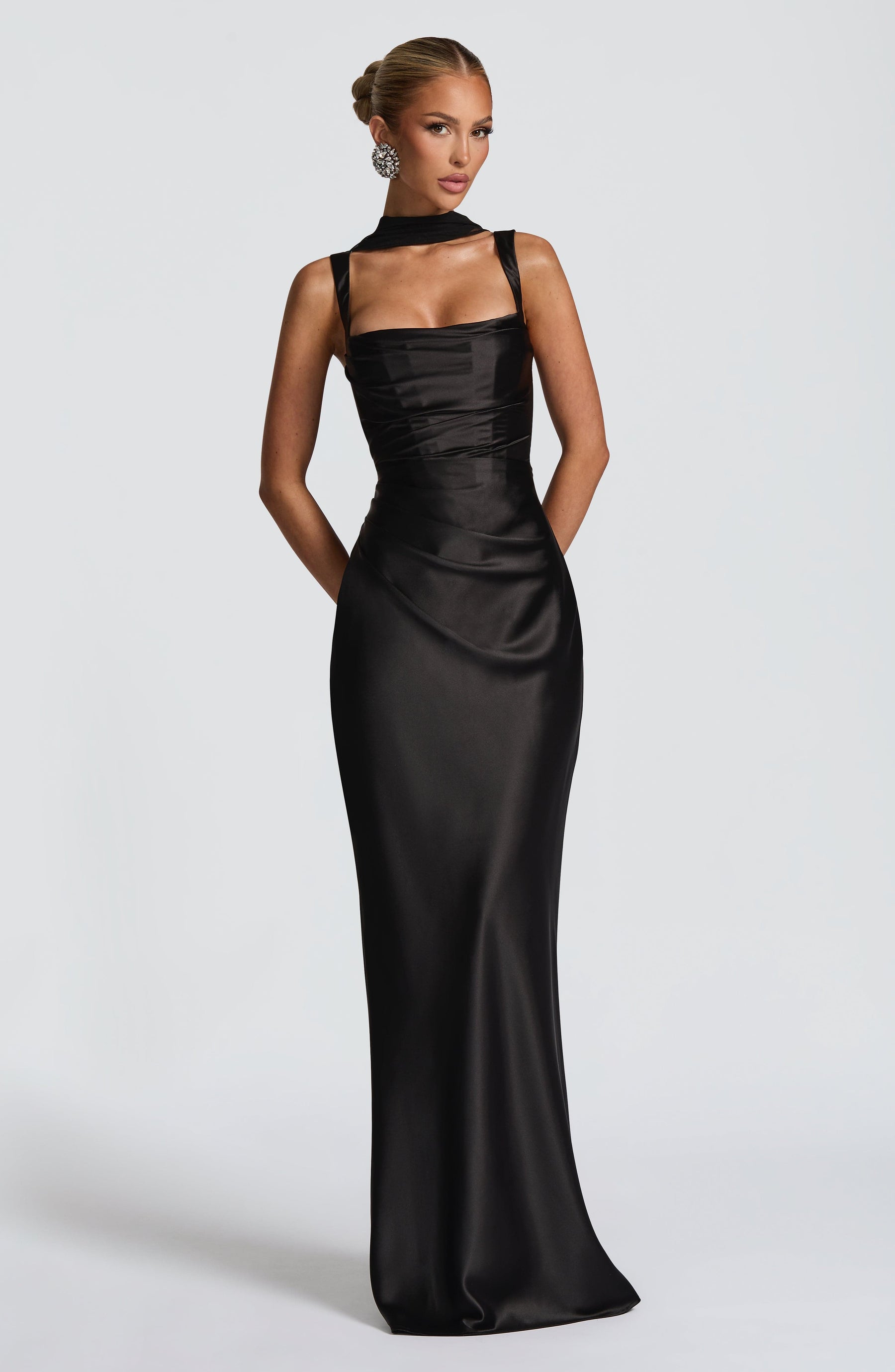 Calanthe Maxi Elbise - Siyah