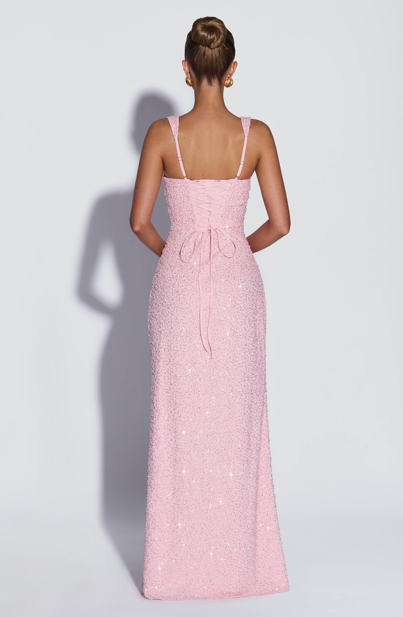 Calanthe Maxi Elbise - Pembe Parıltılı