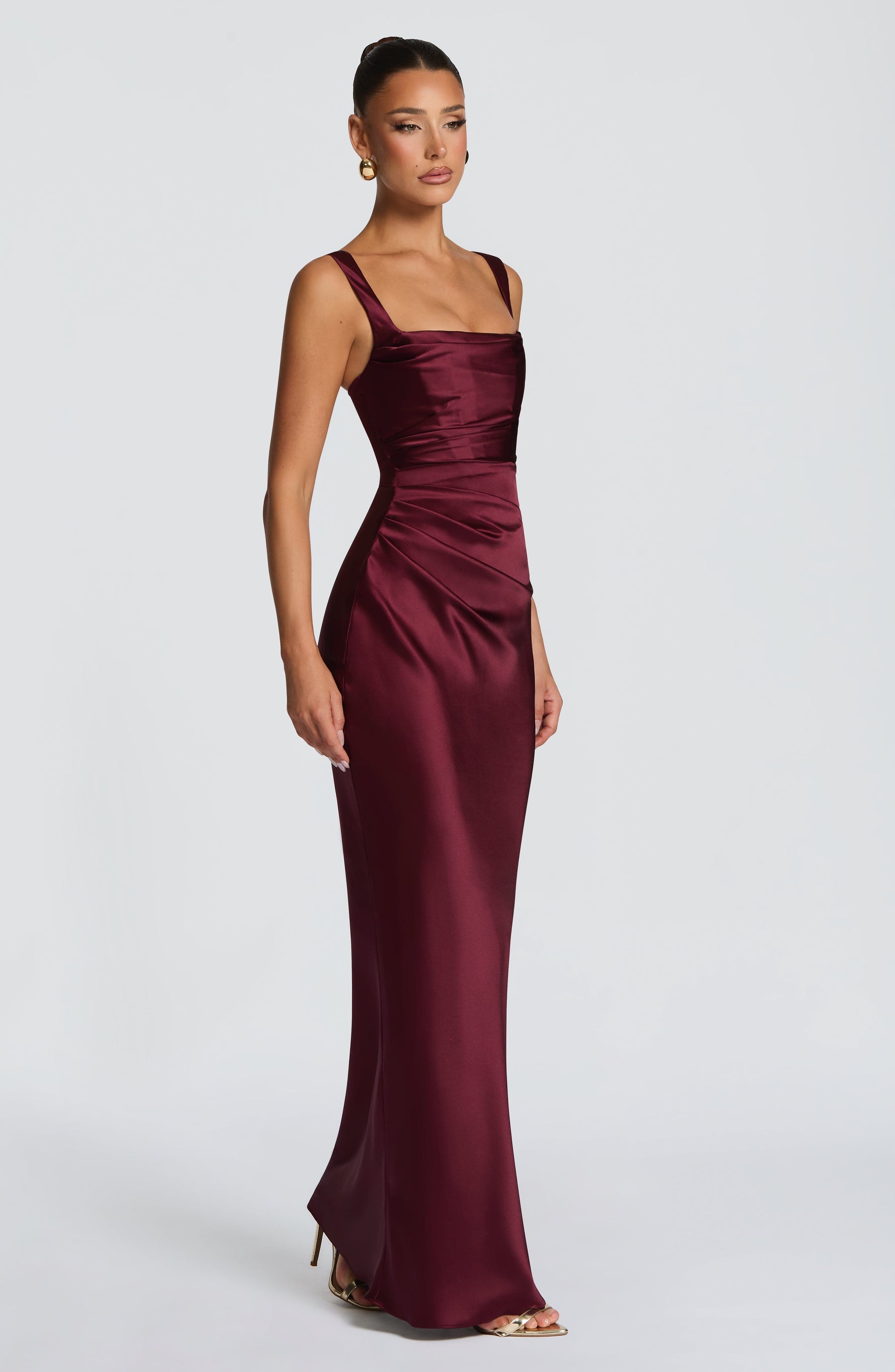 Calanthe Maxi Elbise - Kiraz Lake