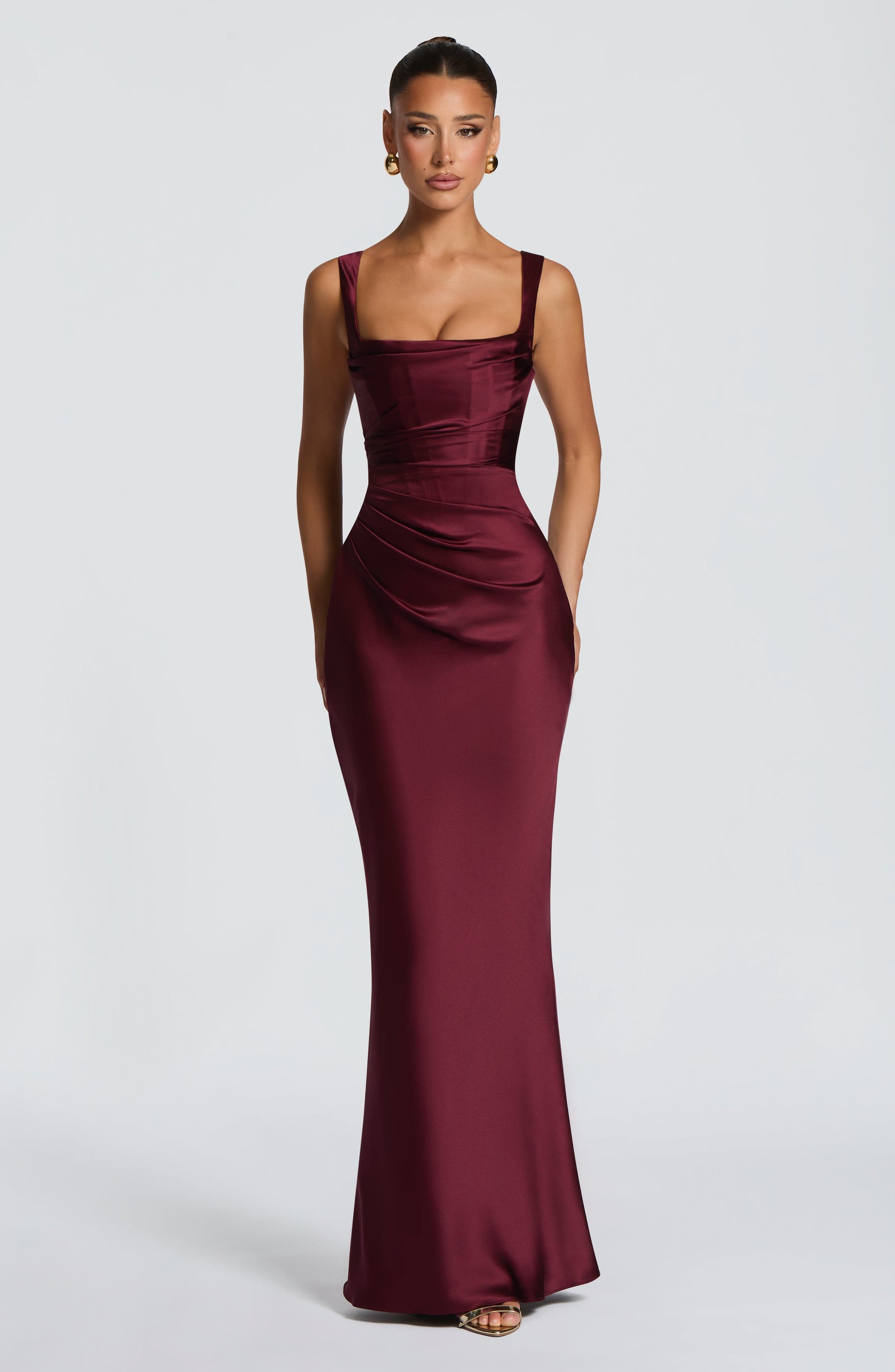 Calanthe Maxi Elbise - Kiraz Lake