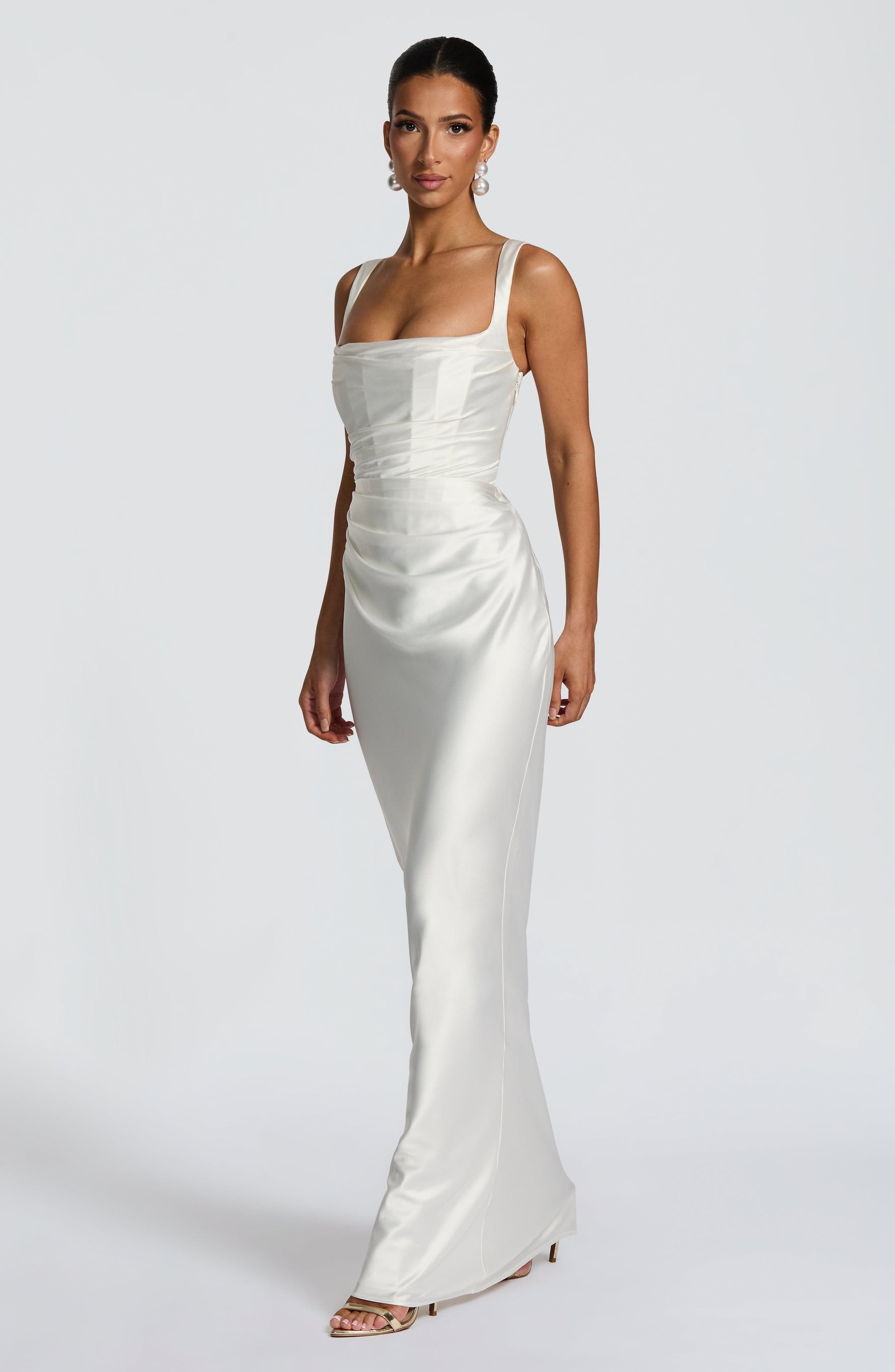 Calanthe Maxi Elbise - Fildişi