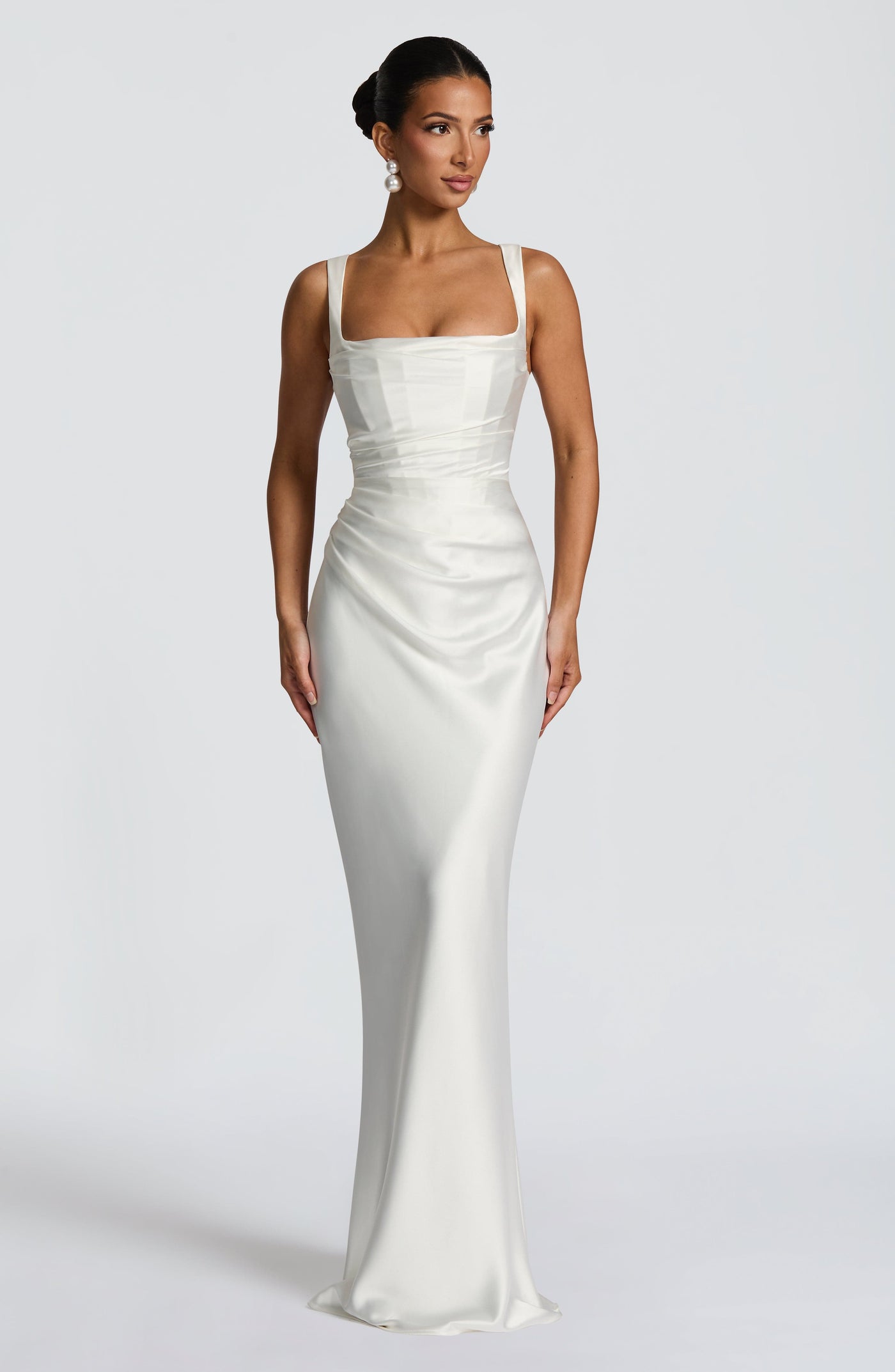 Calanthe Maxi Elbise - Fildişi