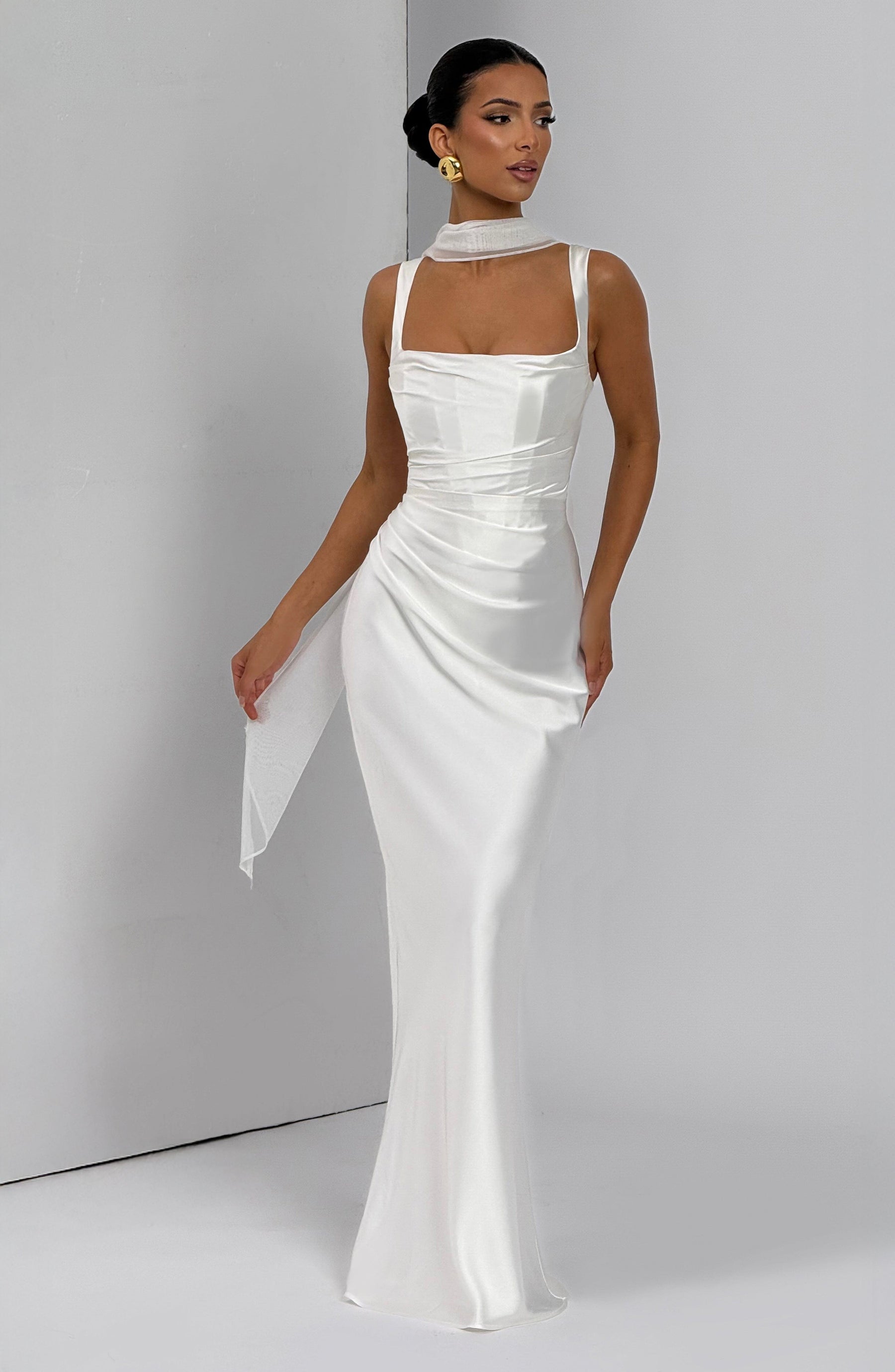Calanthe Maxi Elbise - Fildişi