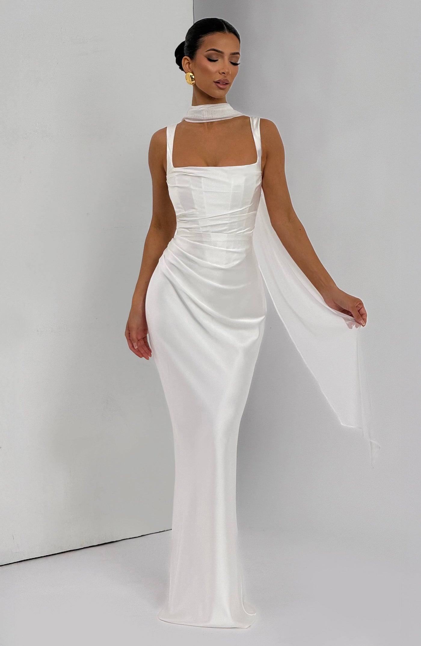 Calanthe Maxi Elbise - Fildişi
