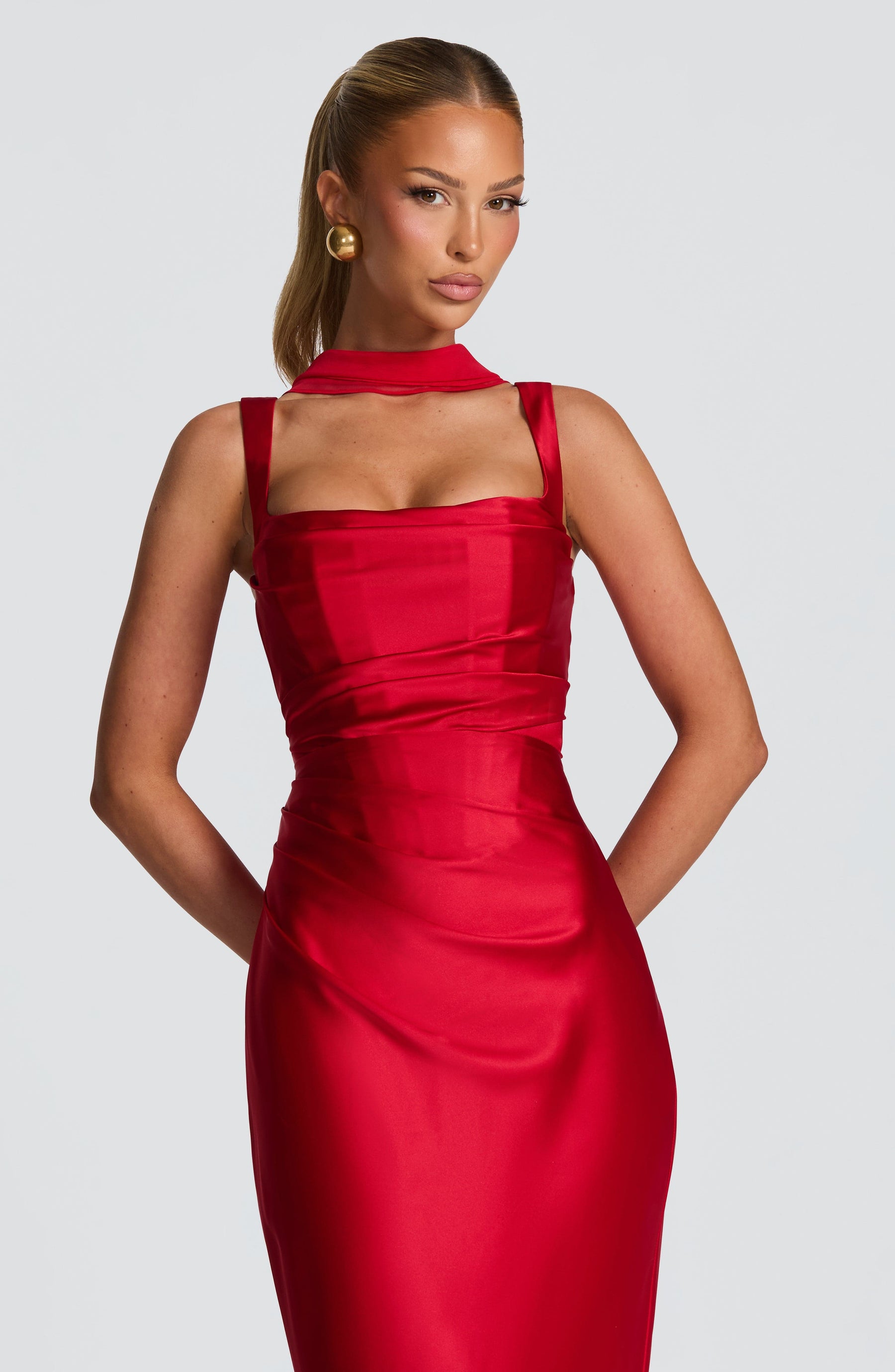 Calanthe Maxi Elbise - Kırmızı