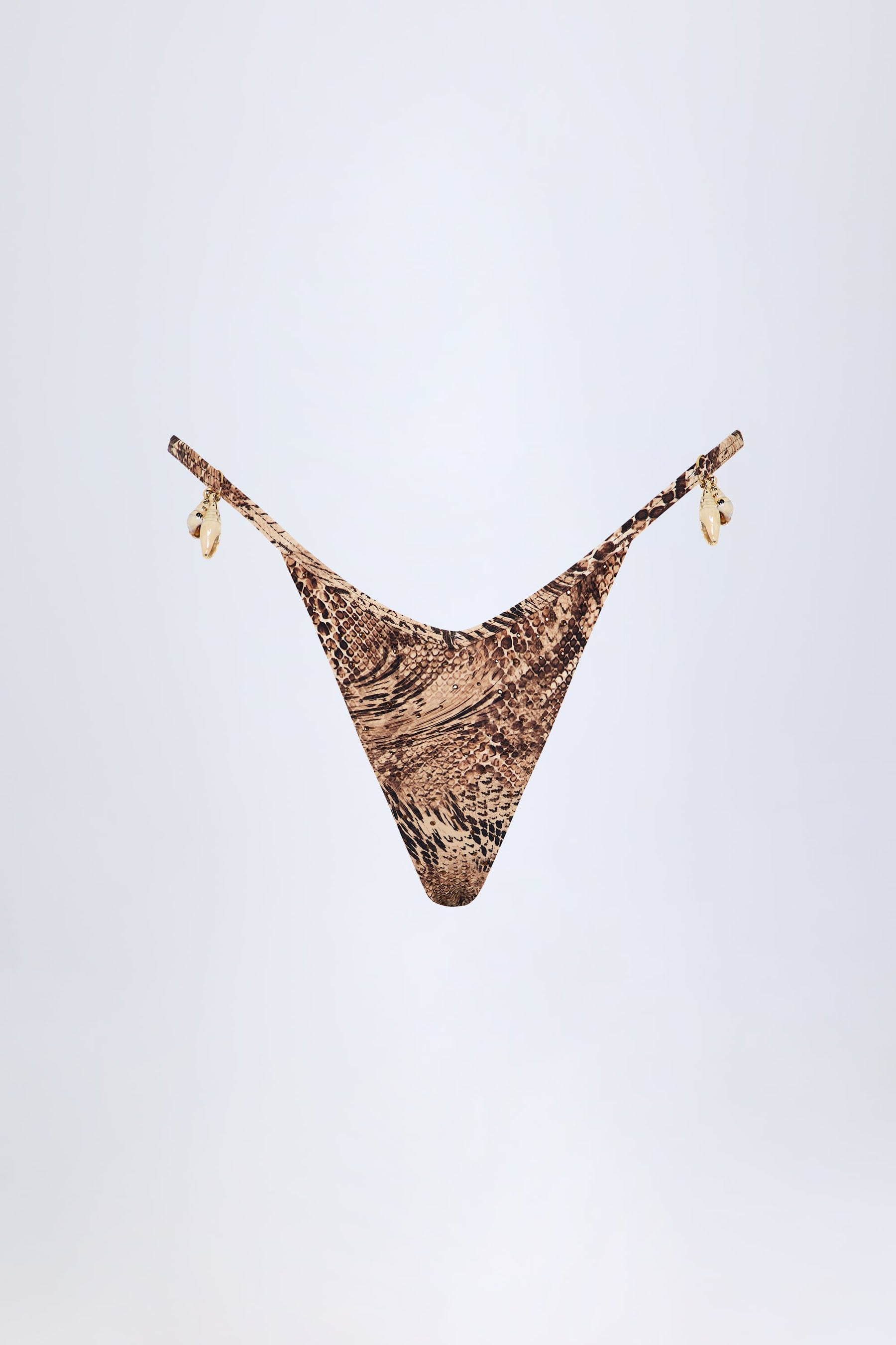 Yılan Desenli, Detaylı, Tanga Bikini Altı.