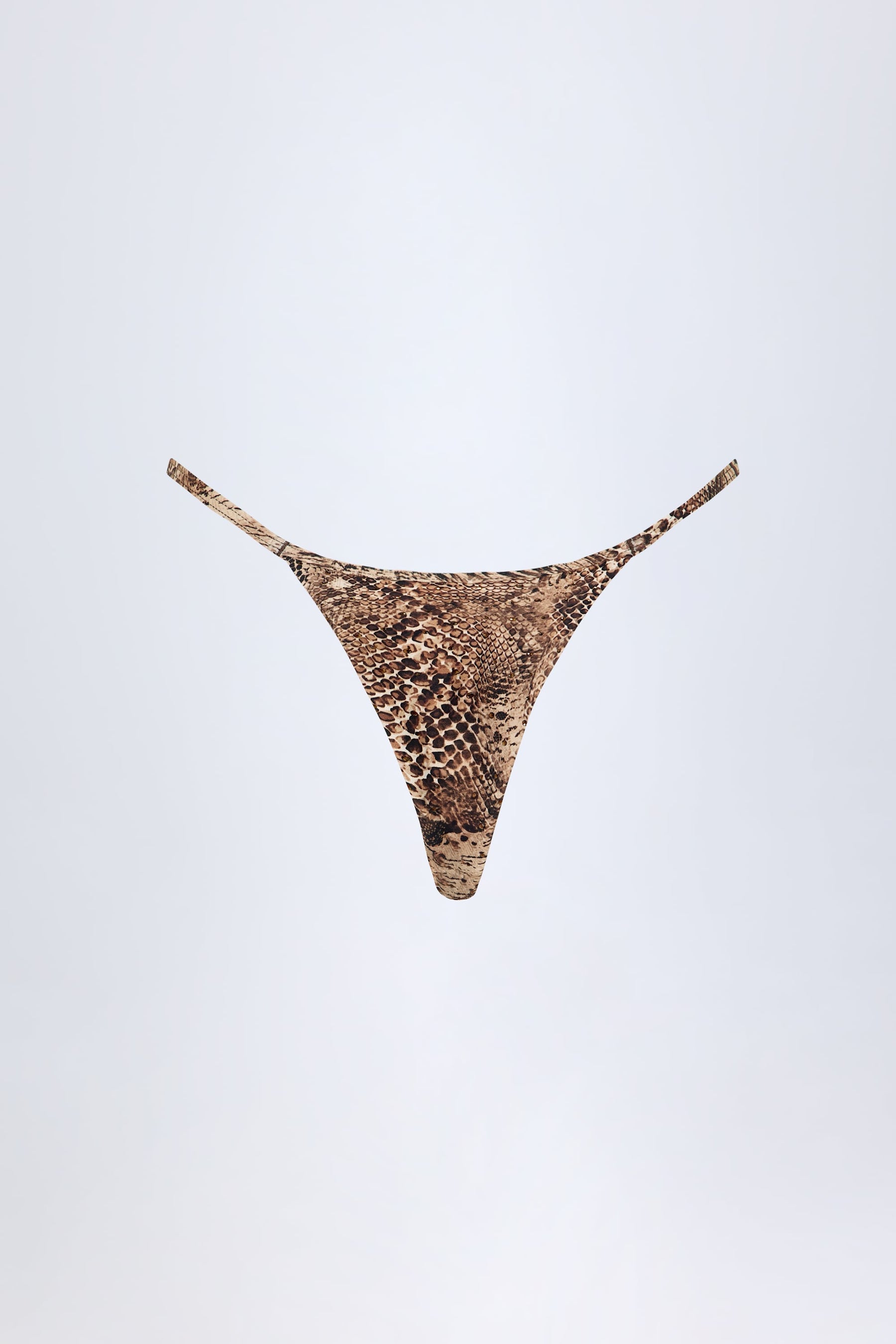 Yılan Desenli, Detaylı, Tanga Bikini Altı.