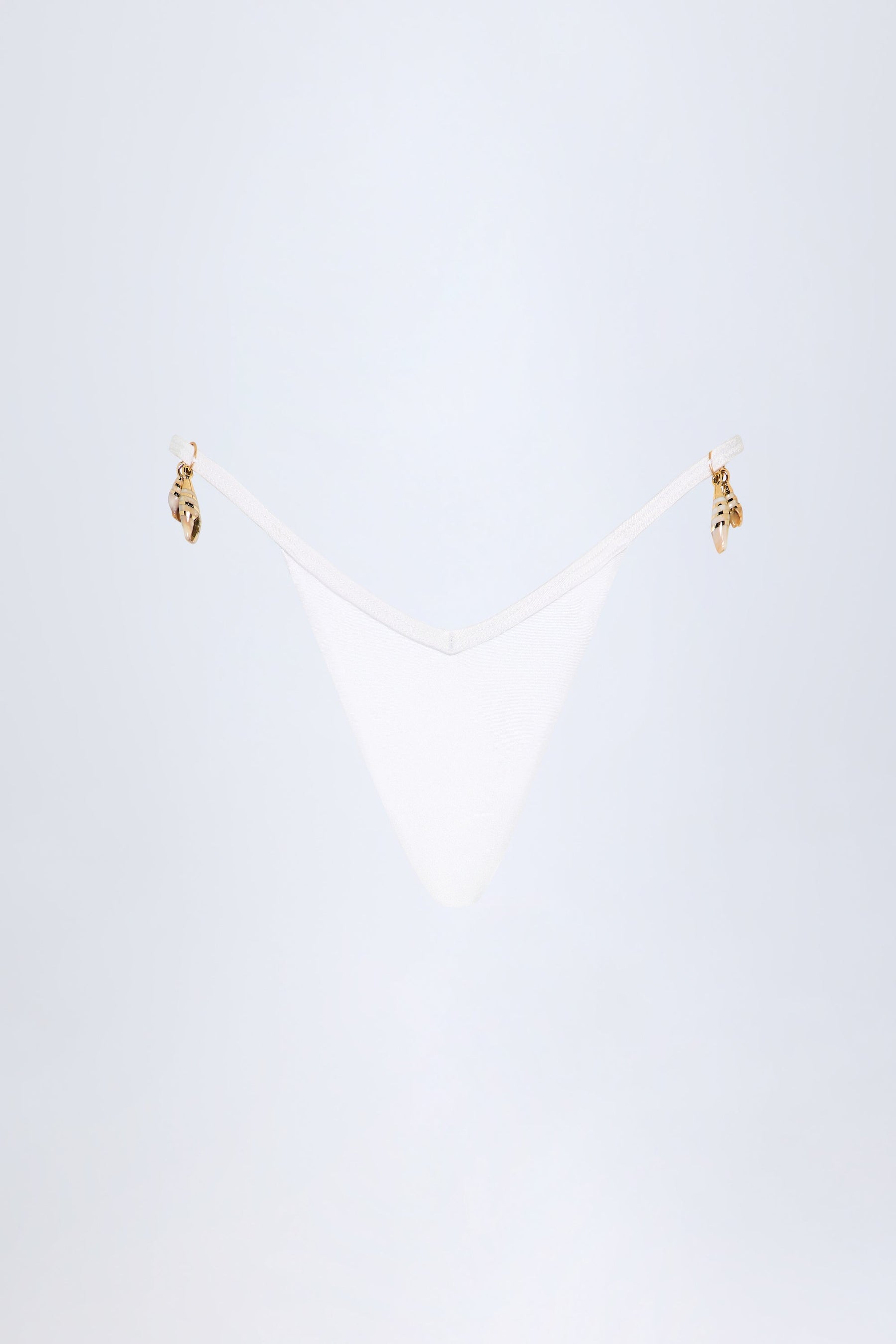 Beyaz Renkli, Şık Detaylı Tanga Bikini Altı