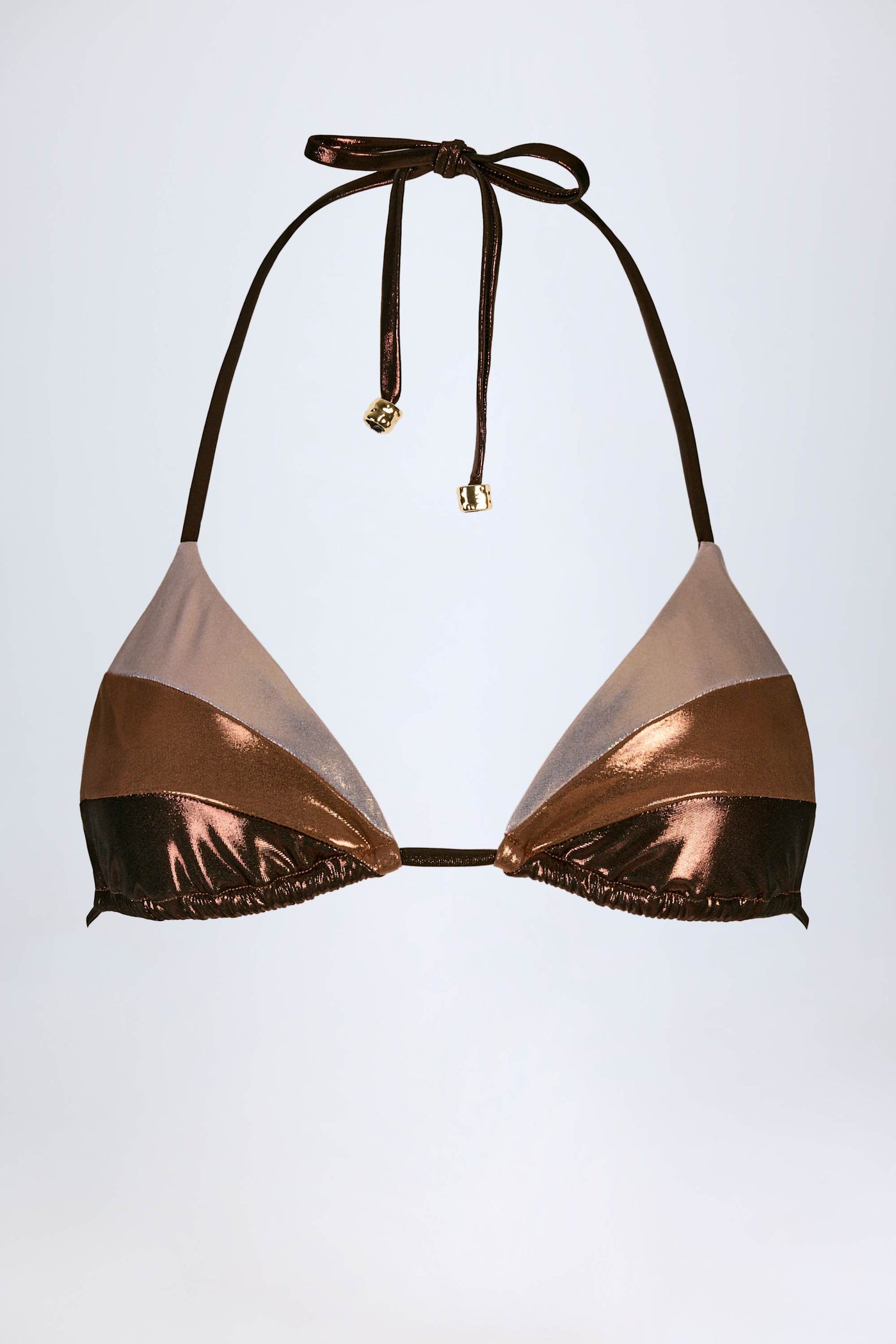 Bronz Altın Renkli Panelli Bikini Sütyeni