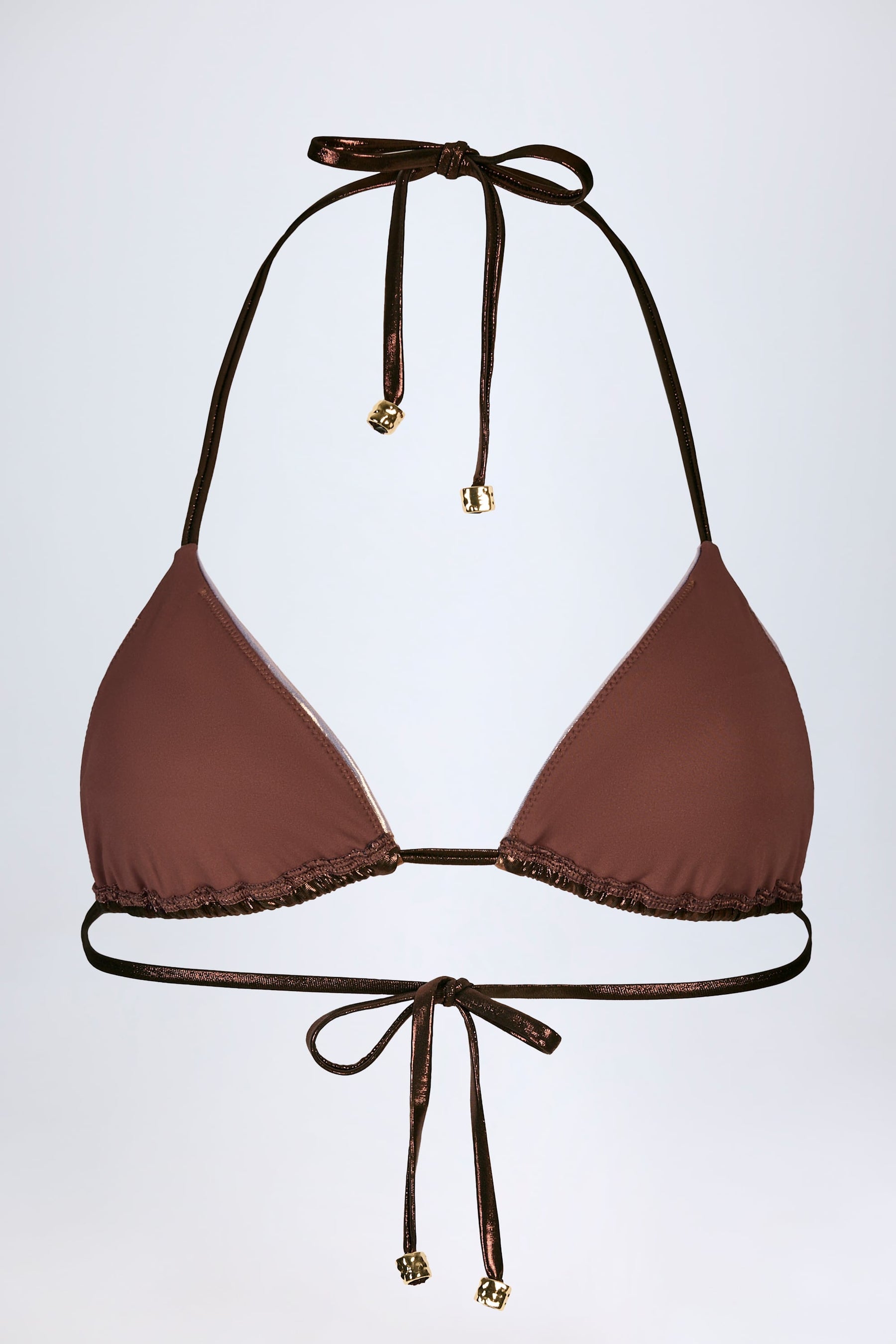 Bronz Altın Renkli Panelli Bikini Sütyeni