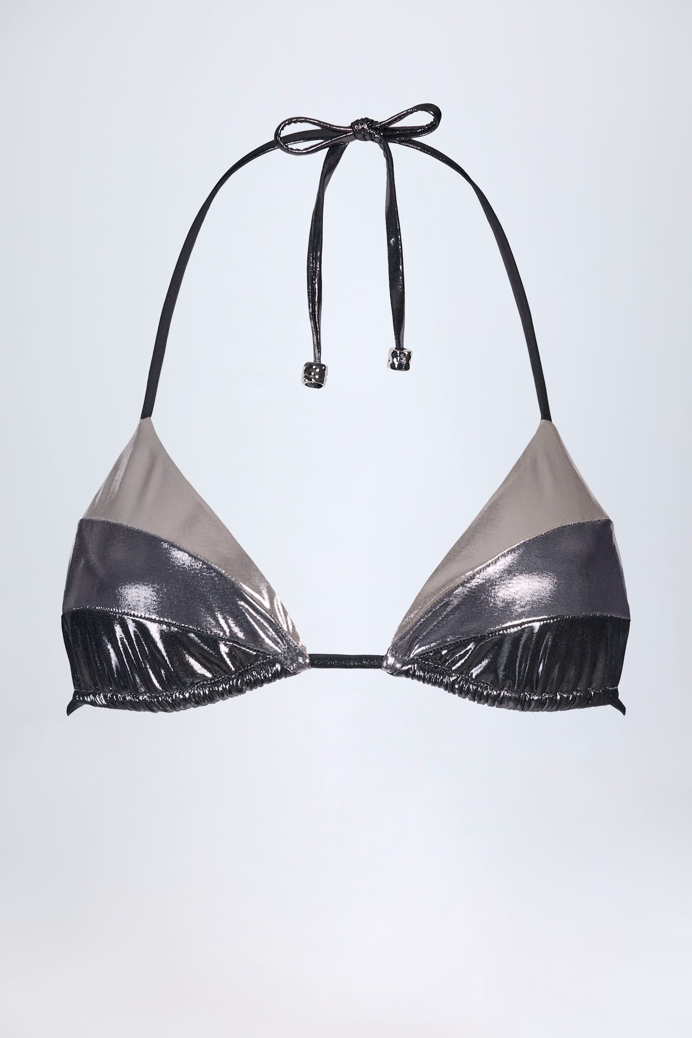 Gümüş Krom Panelli Bikini Sütyeni
