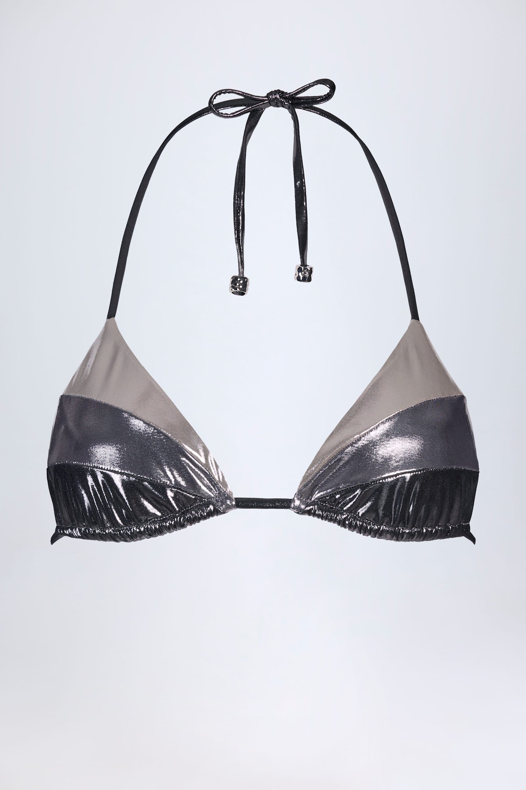 Gümüş Krom Panelli Bikini Sütyeni