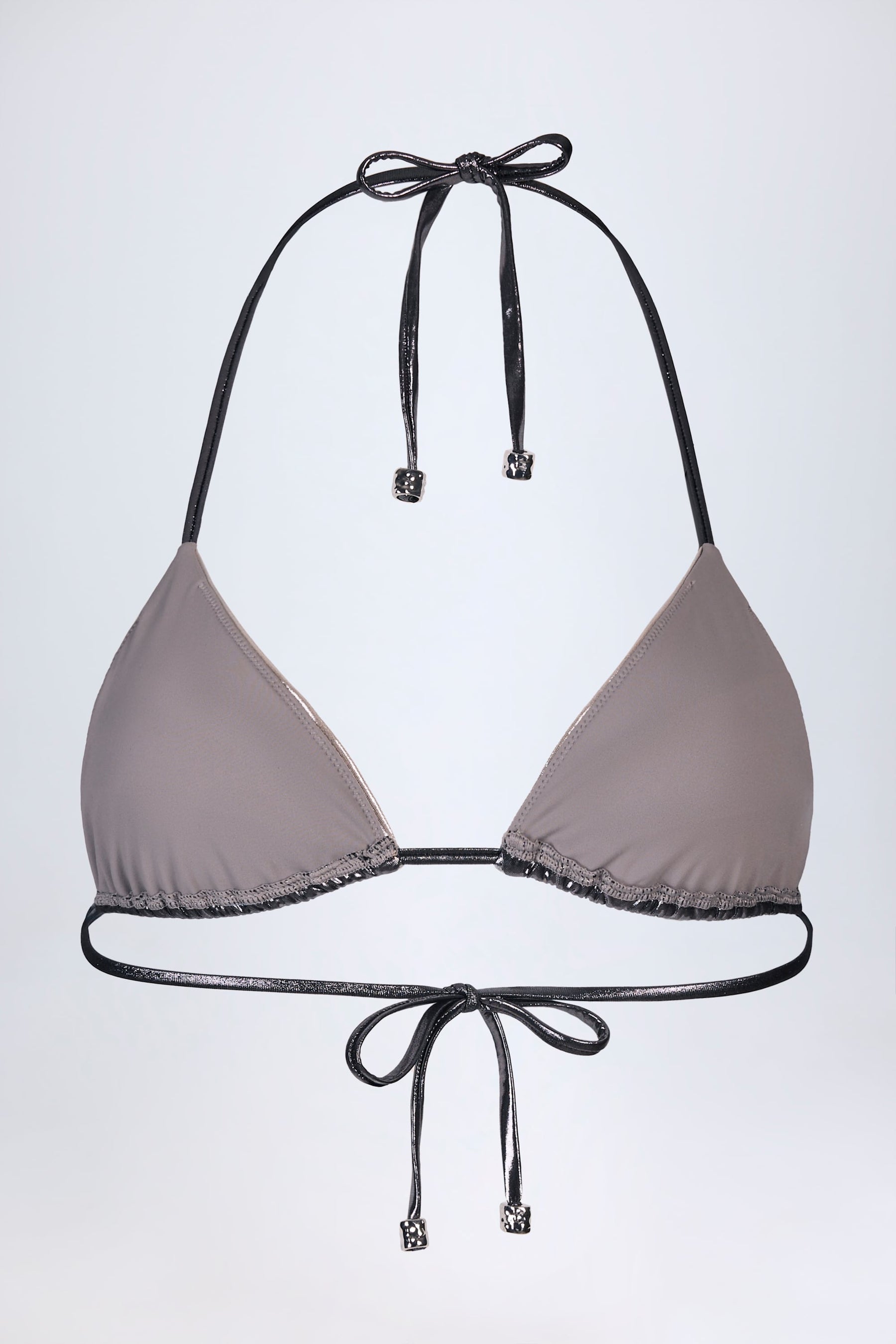 Gümüş Krom Panelli Bikini Sütyeni