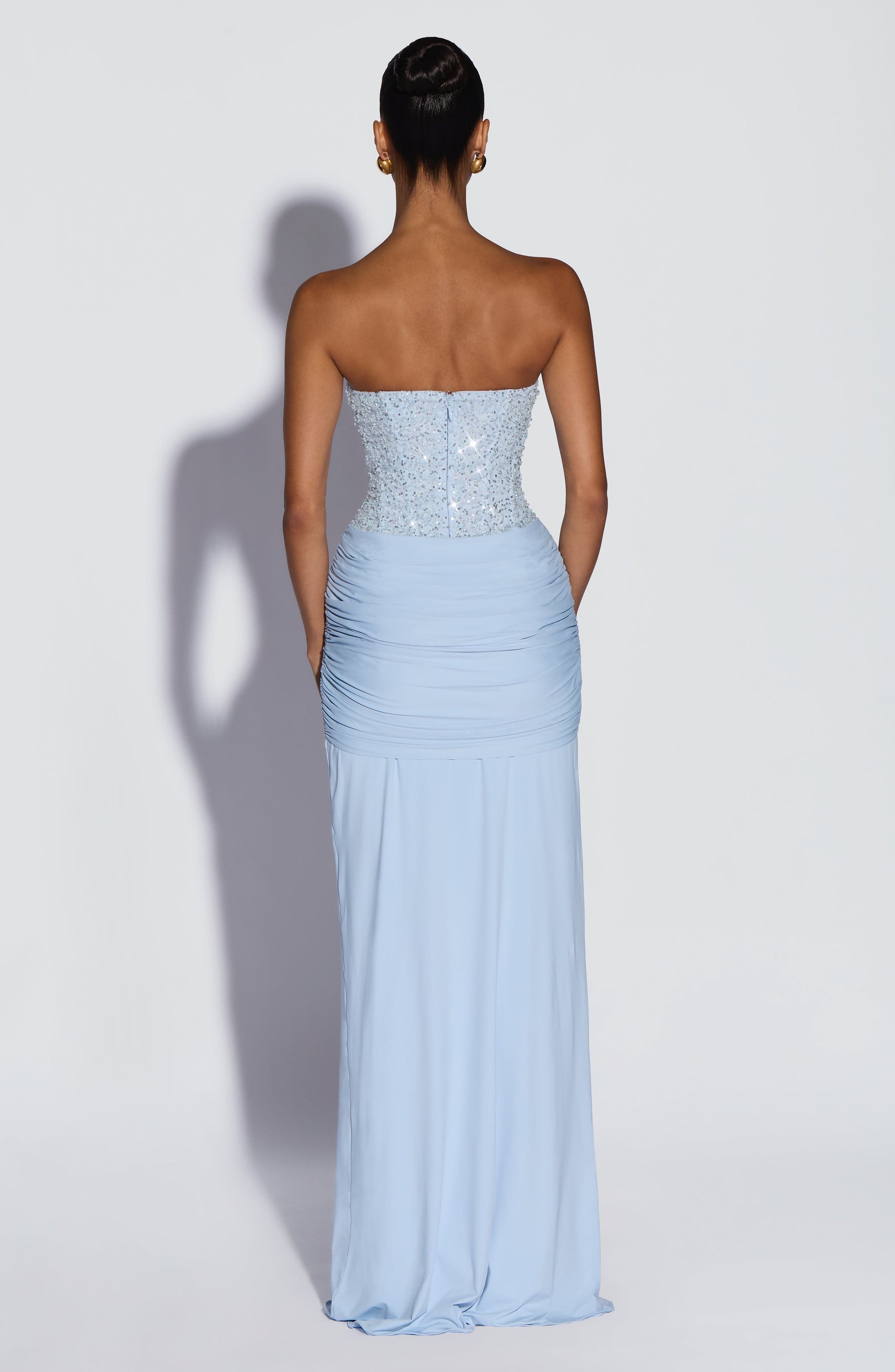 Carina Maxi Elbise - Buz Mavisi