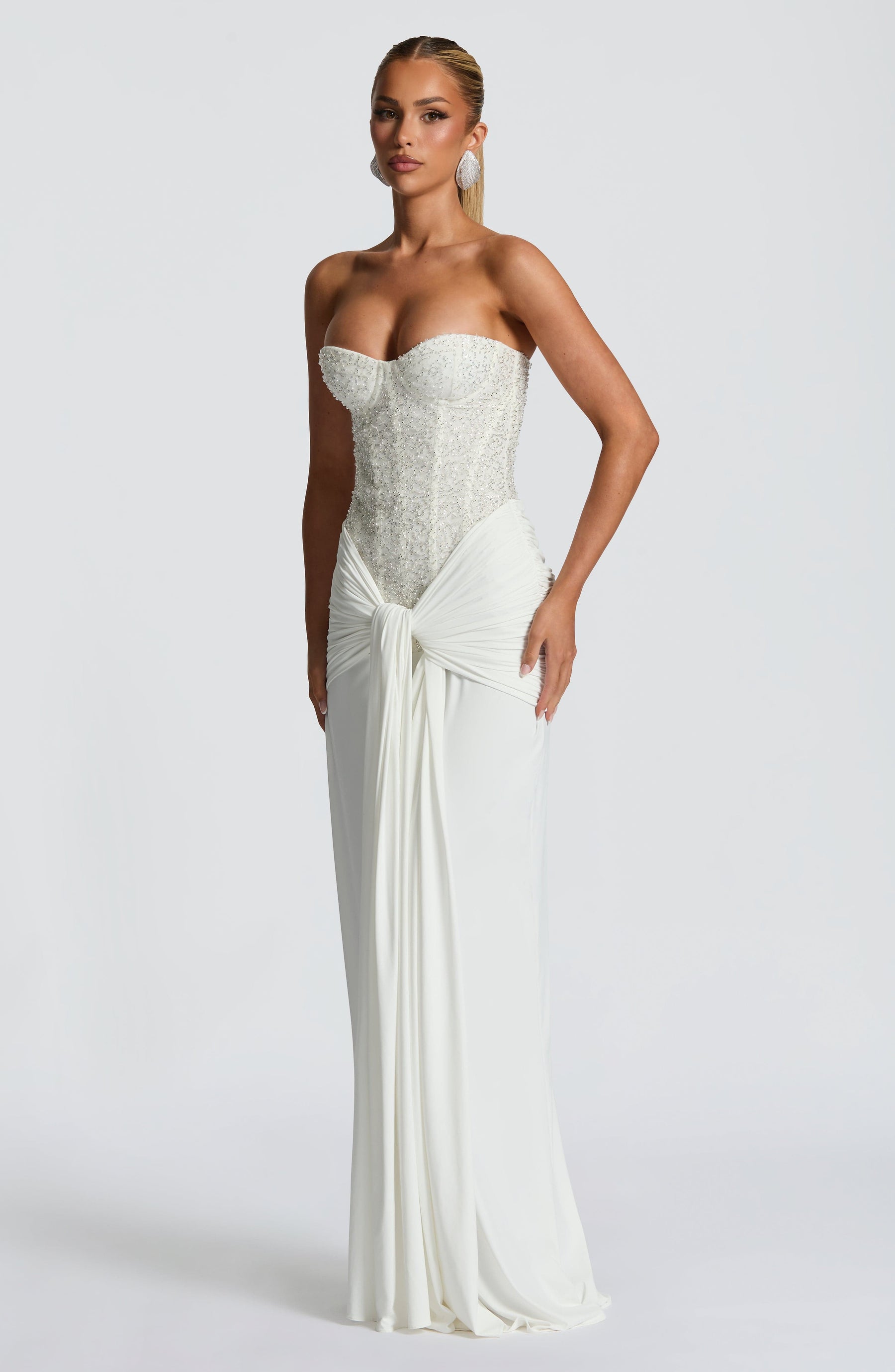 Carina Maxi Elbise - Fildişi