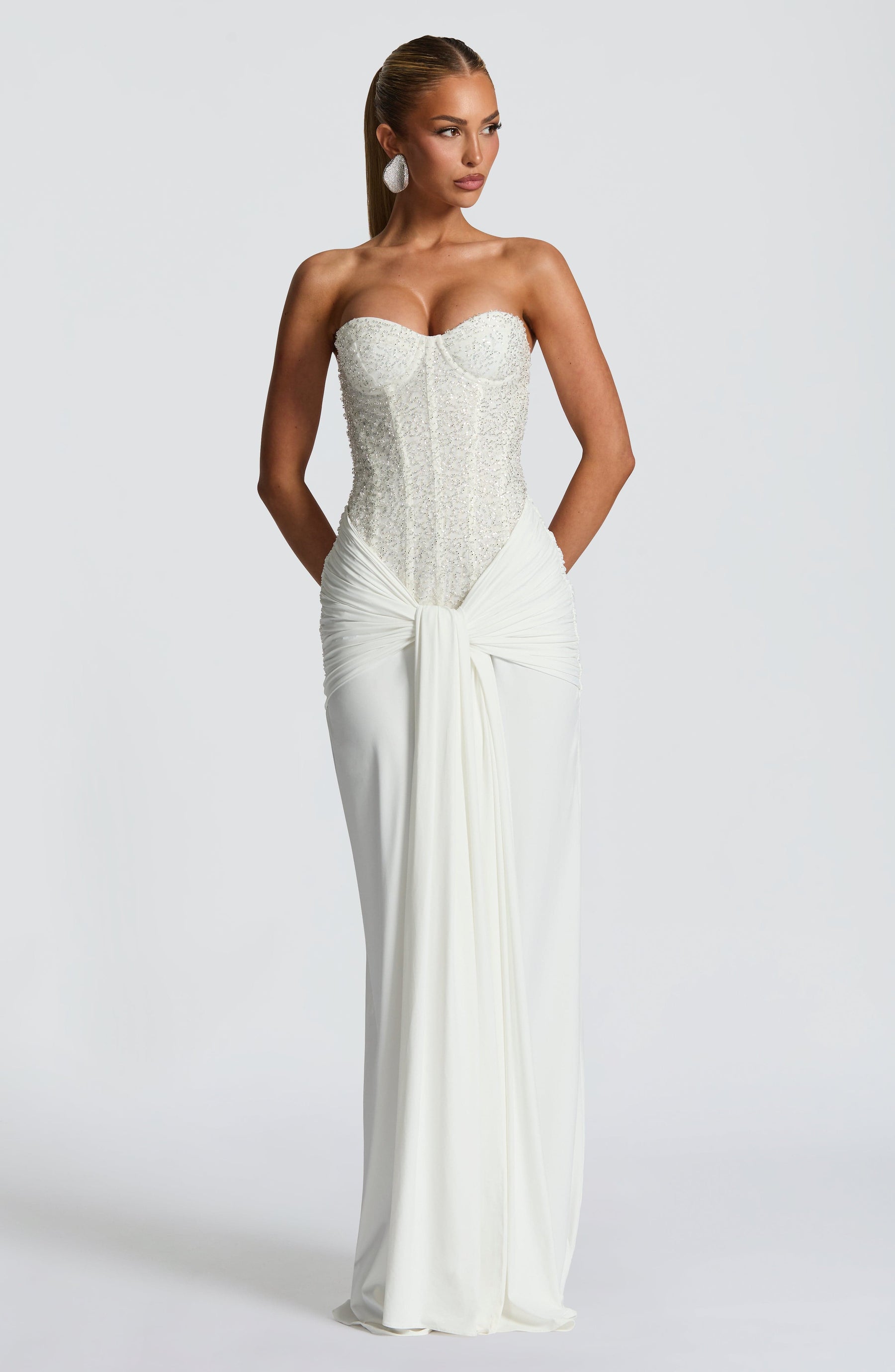 Carina Maxi Elbise - Fildişi