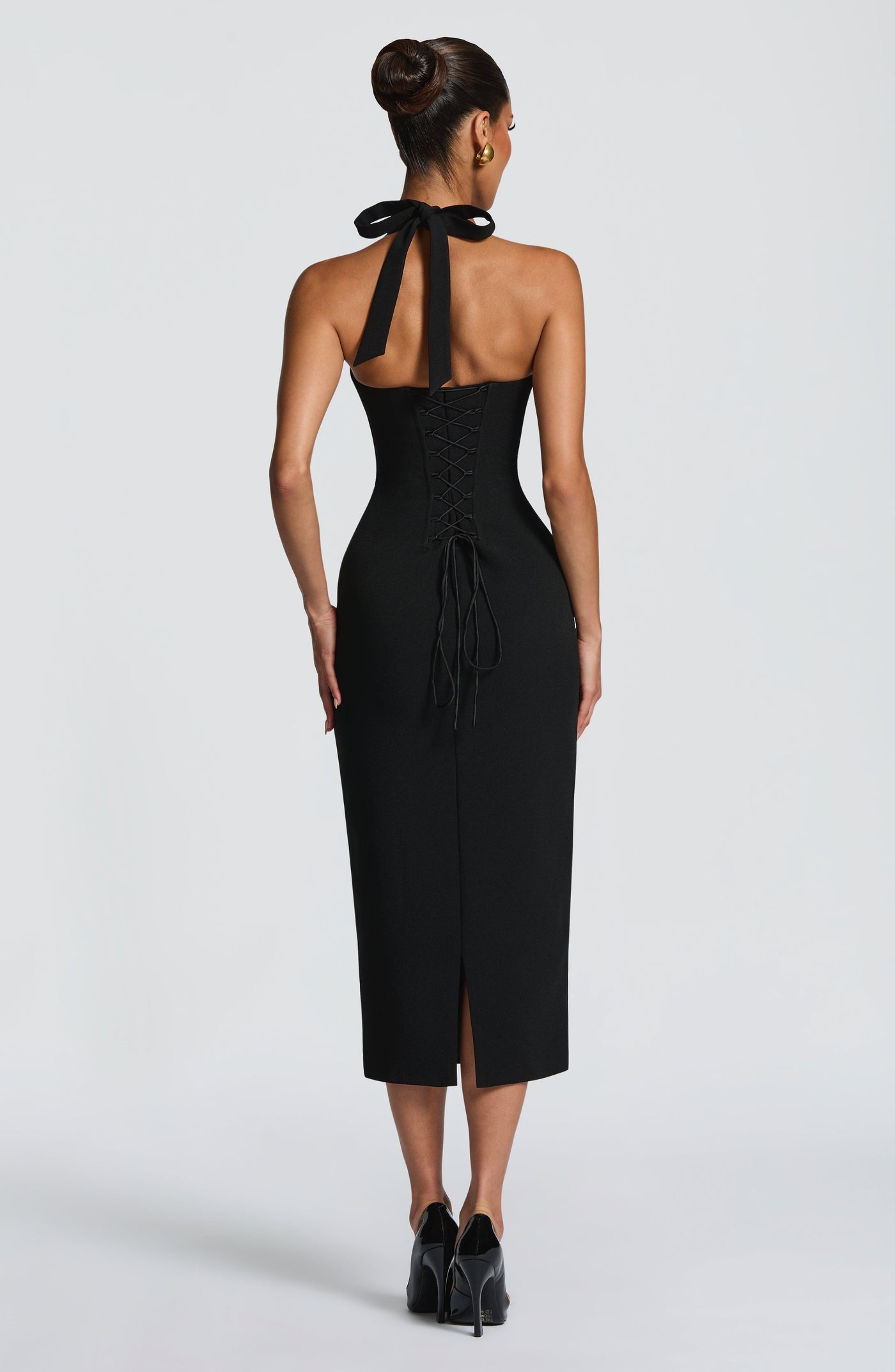 Cassia Midi Elbise - Siyah