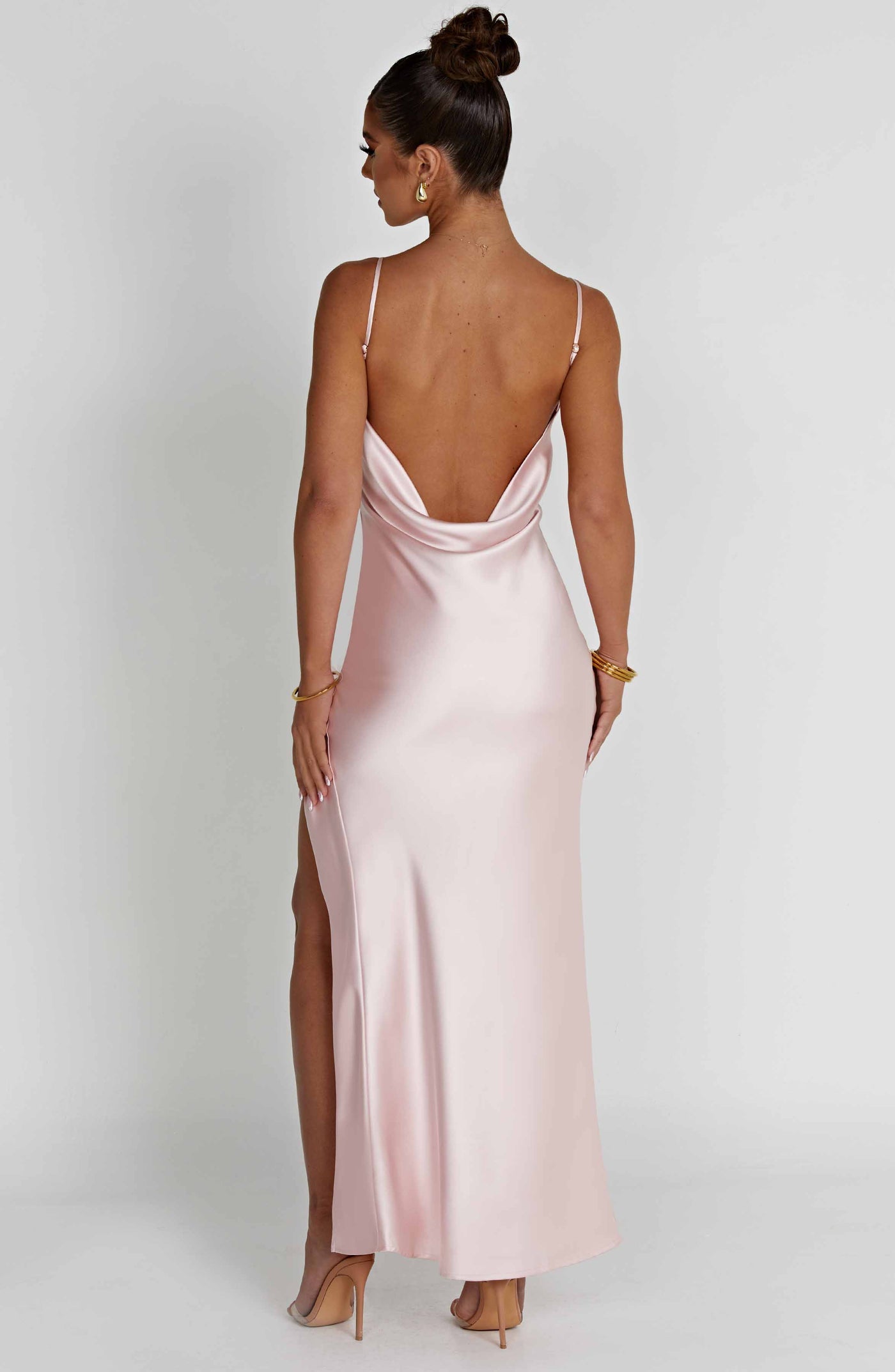 Celestina Maxi Elbise - Pudra Pembesi