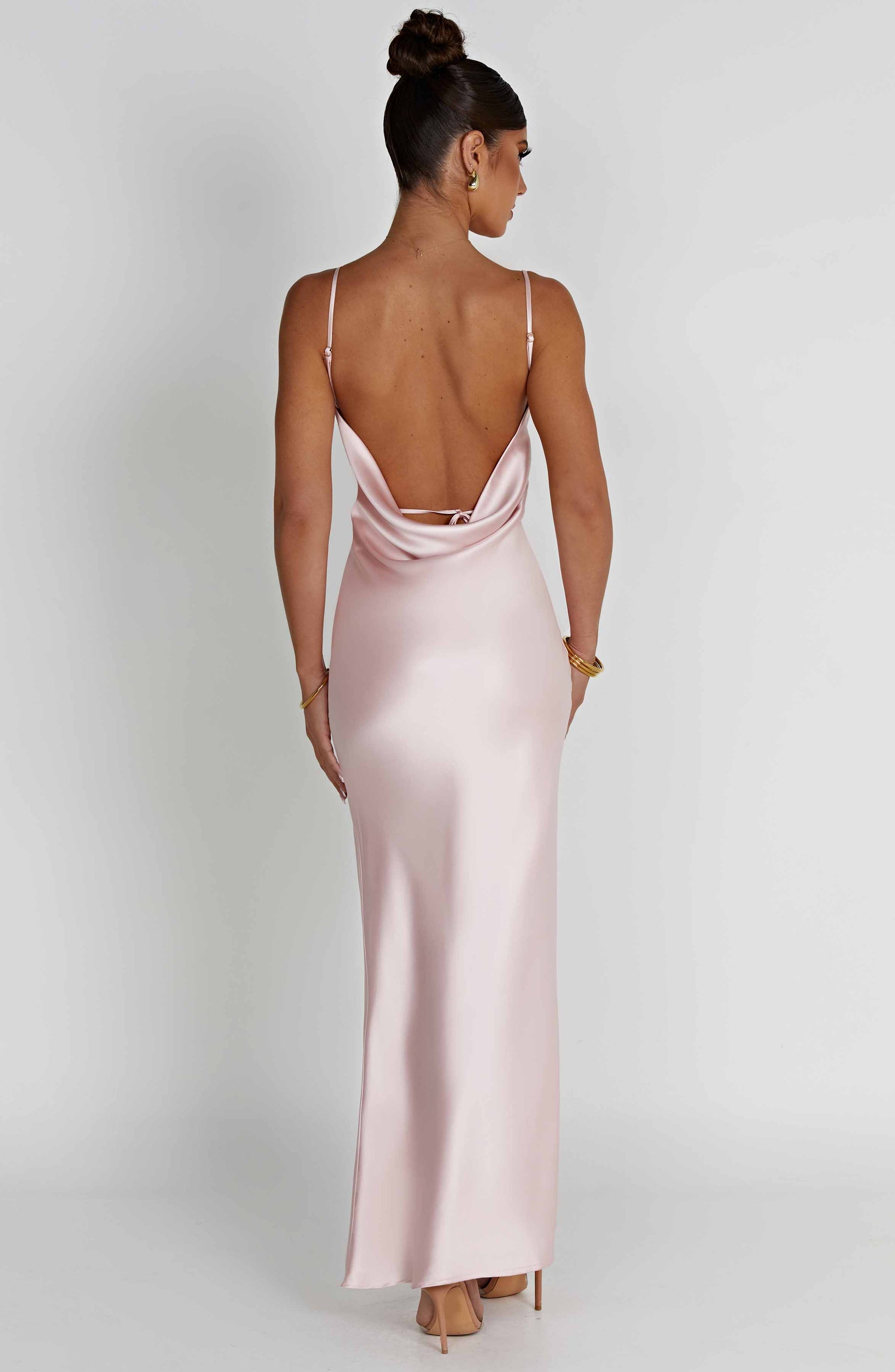 Celestina Maxi Elbise - Pudra Pembesi