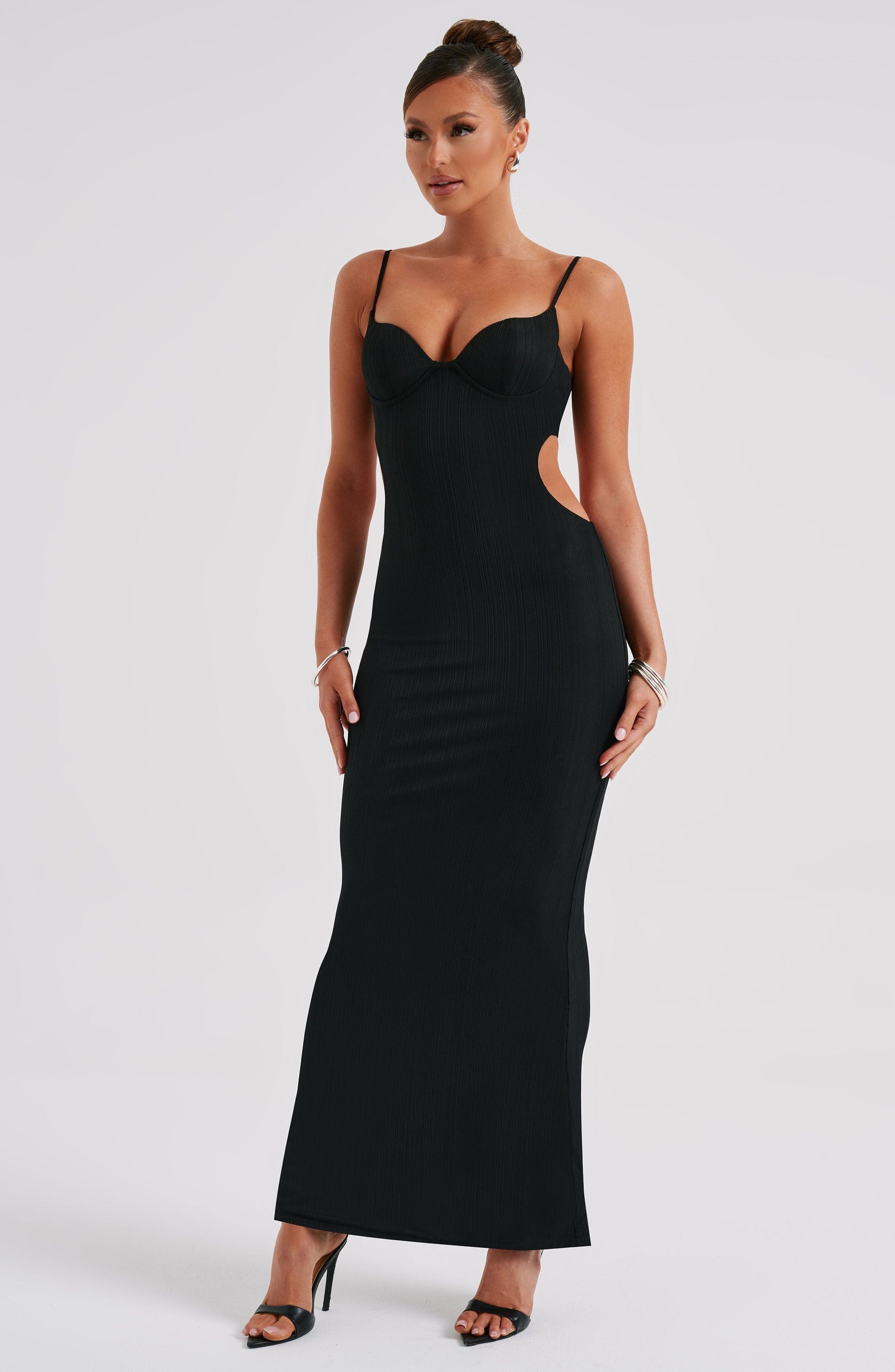 Celine Maxi Elbise - Siyah