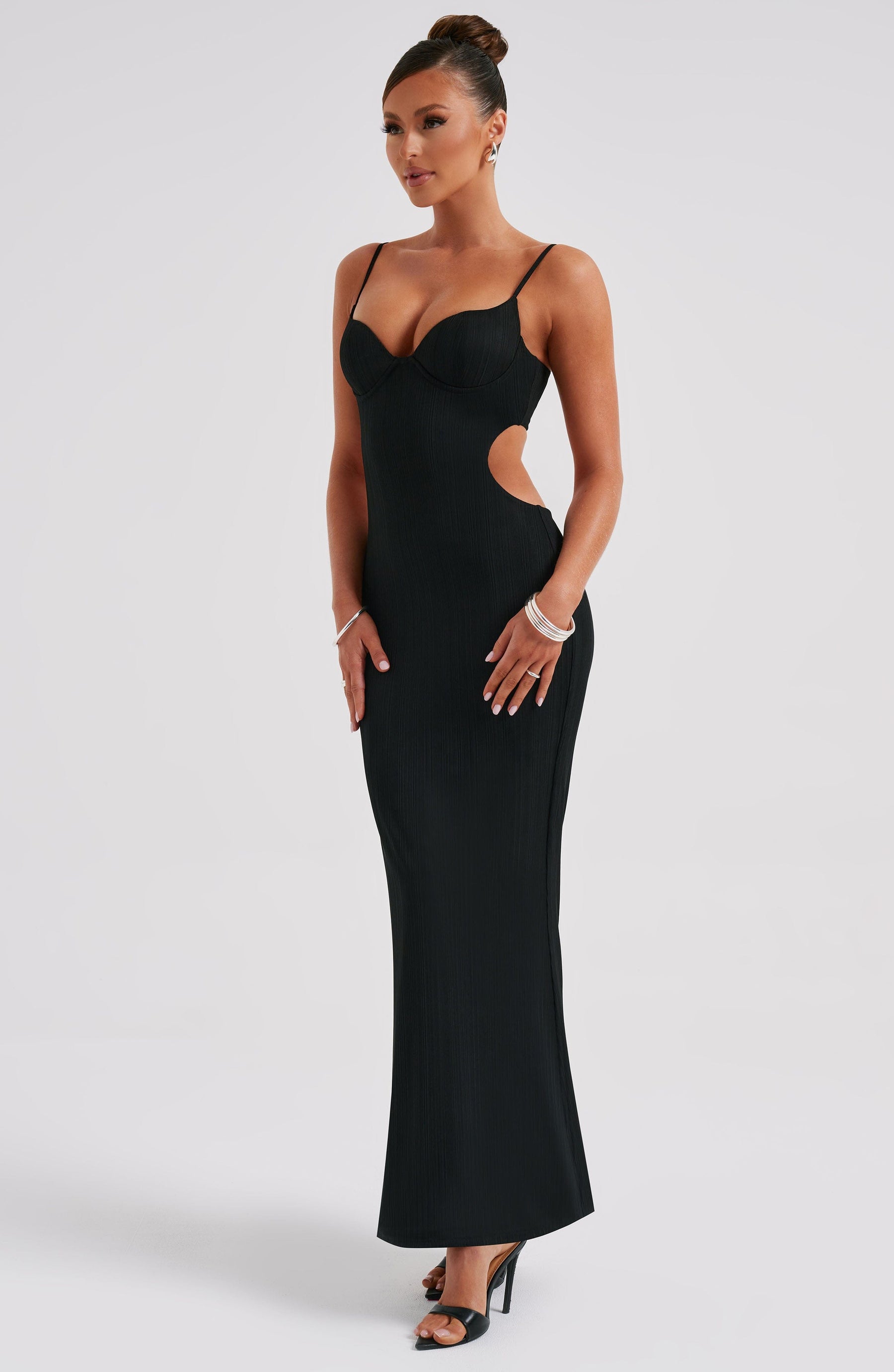 Celine Maxi Elbise - Siyah