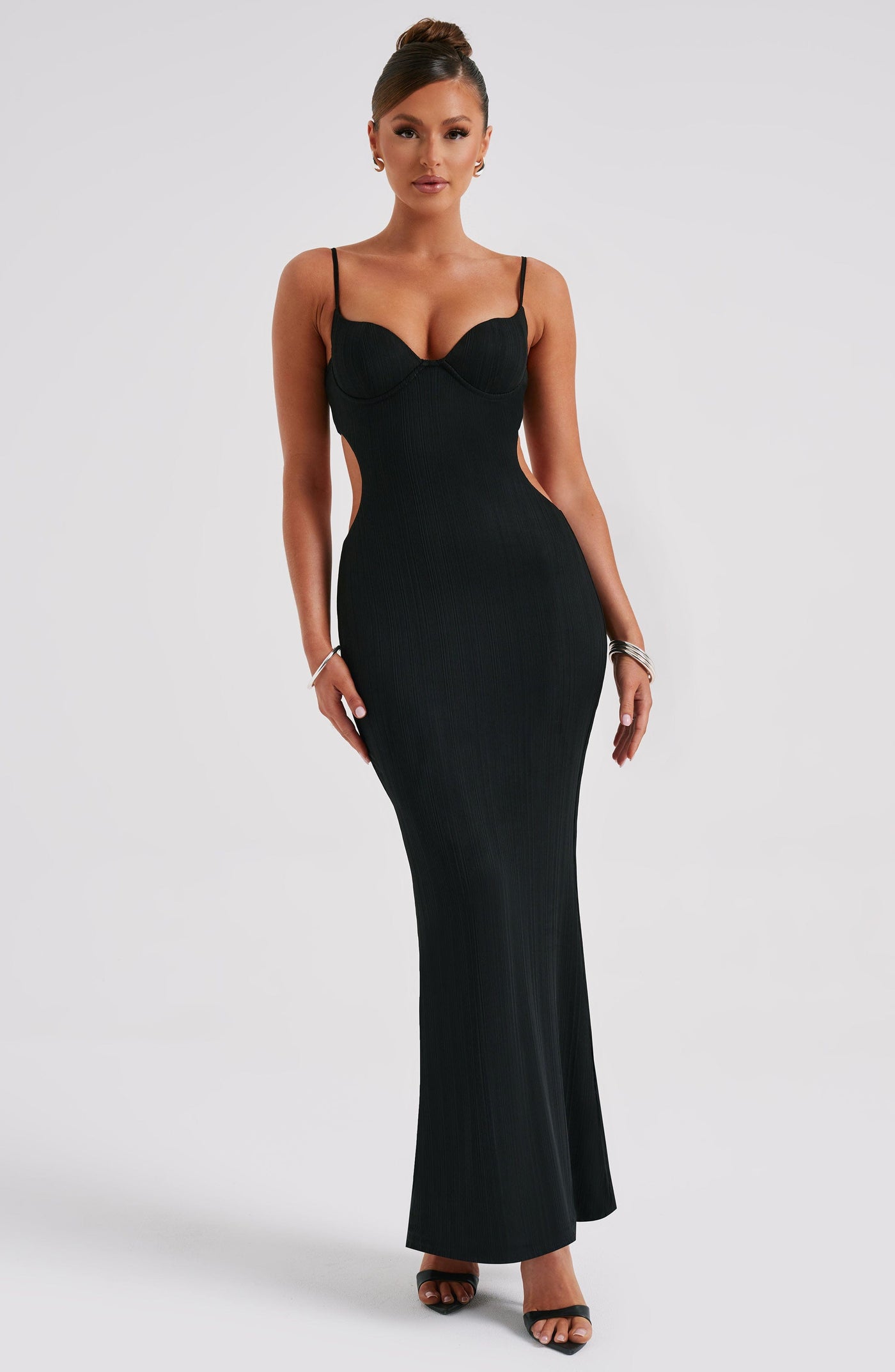 Celine Maxi Elbise - Siyah