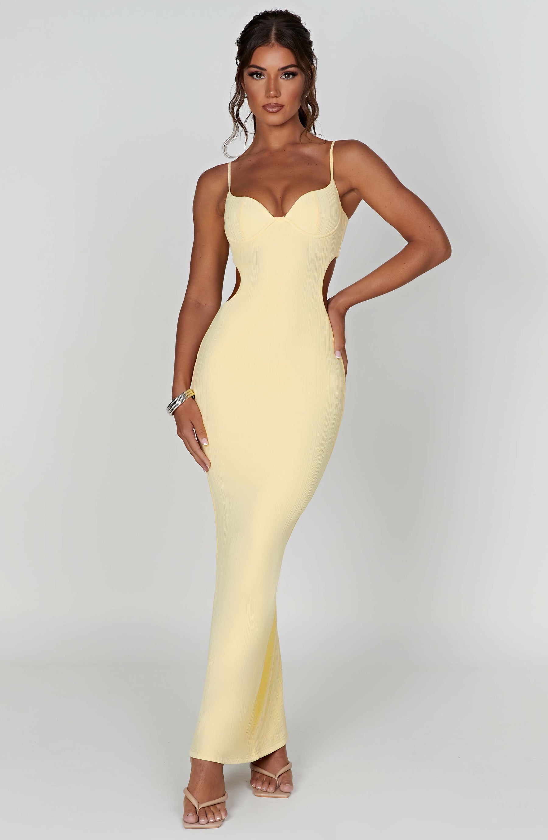 Celine Maxi Elbise - Limon