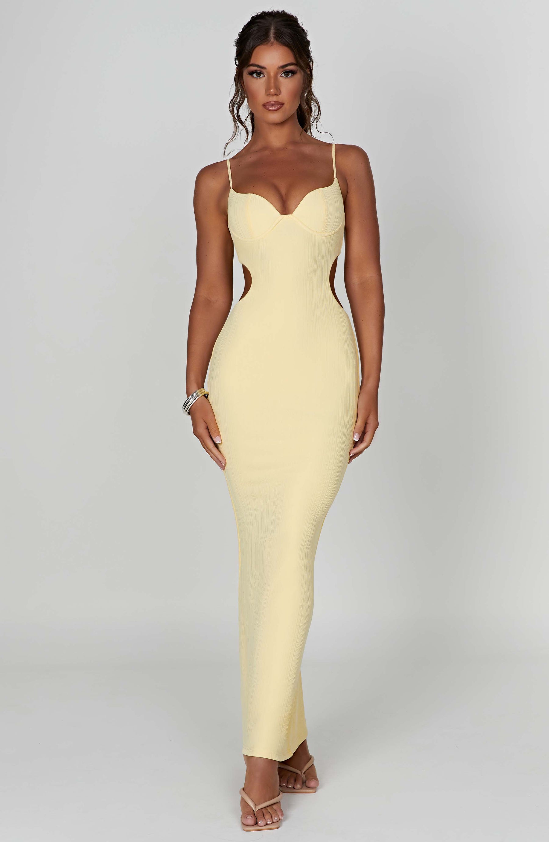 Celine Maxi Elbise - Limon