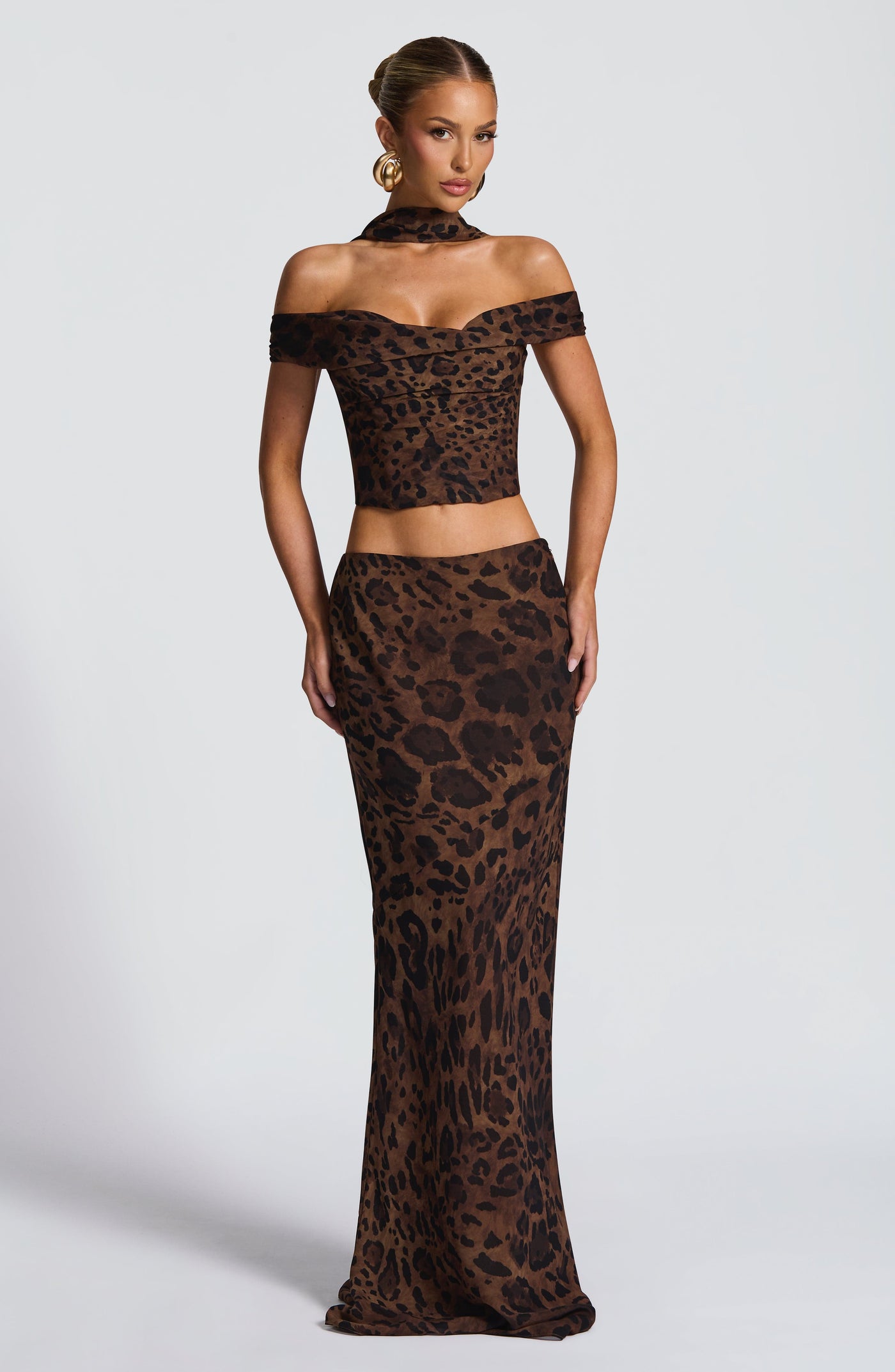 Chrysoula Maxi Etek - Leopar Desenli