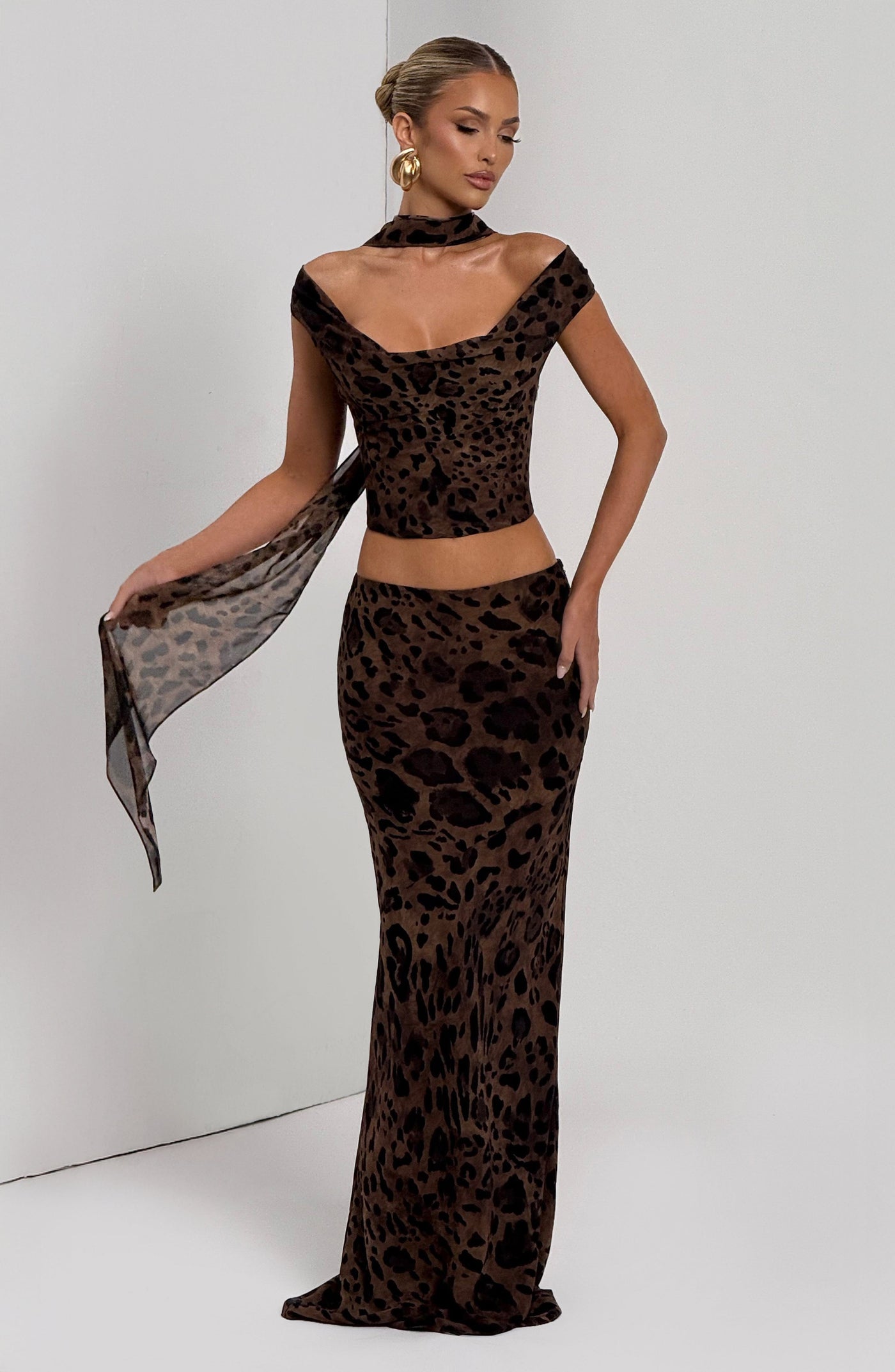 Chrysoula Maxi Etek - Leopar Desenli