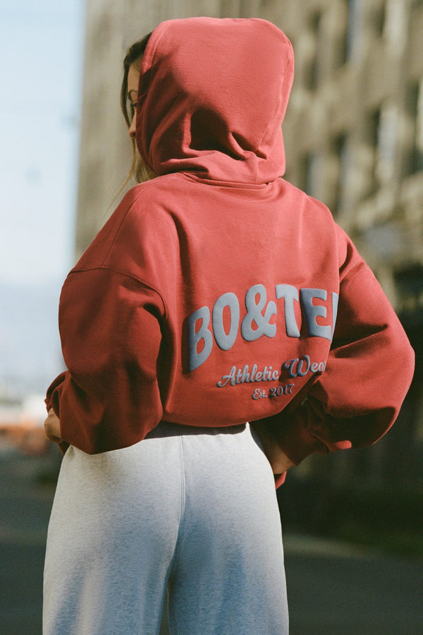 Bordo Büyük Boy Kapüşonlu Sweatshirt