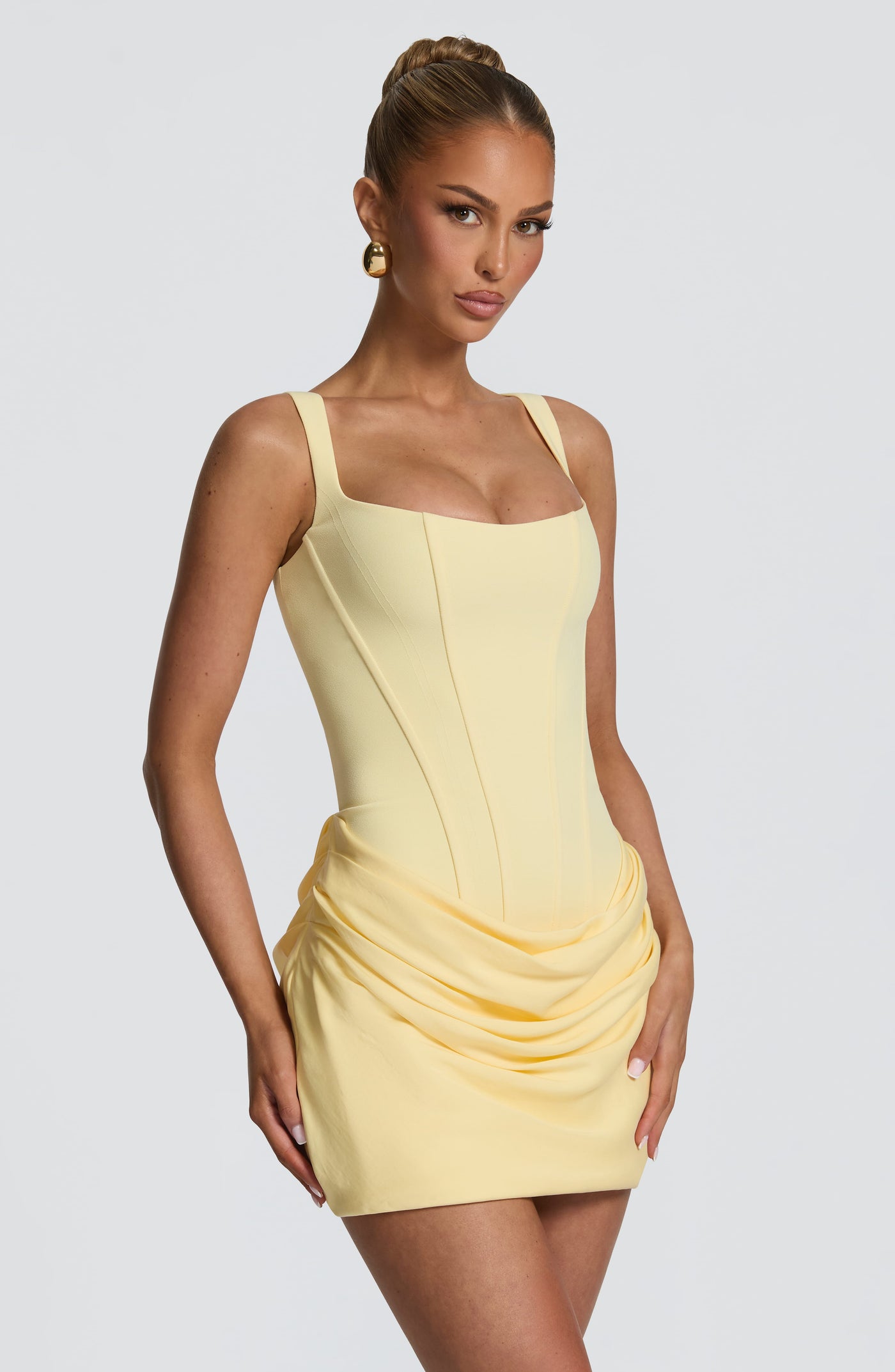 Cornelia Mini Elbise - Limon