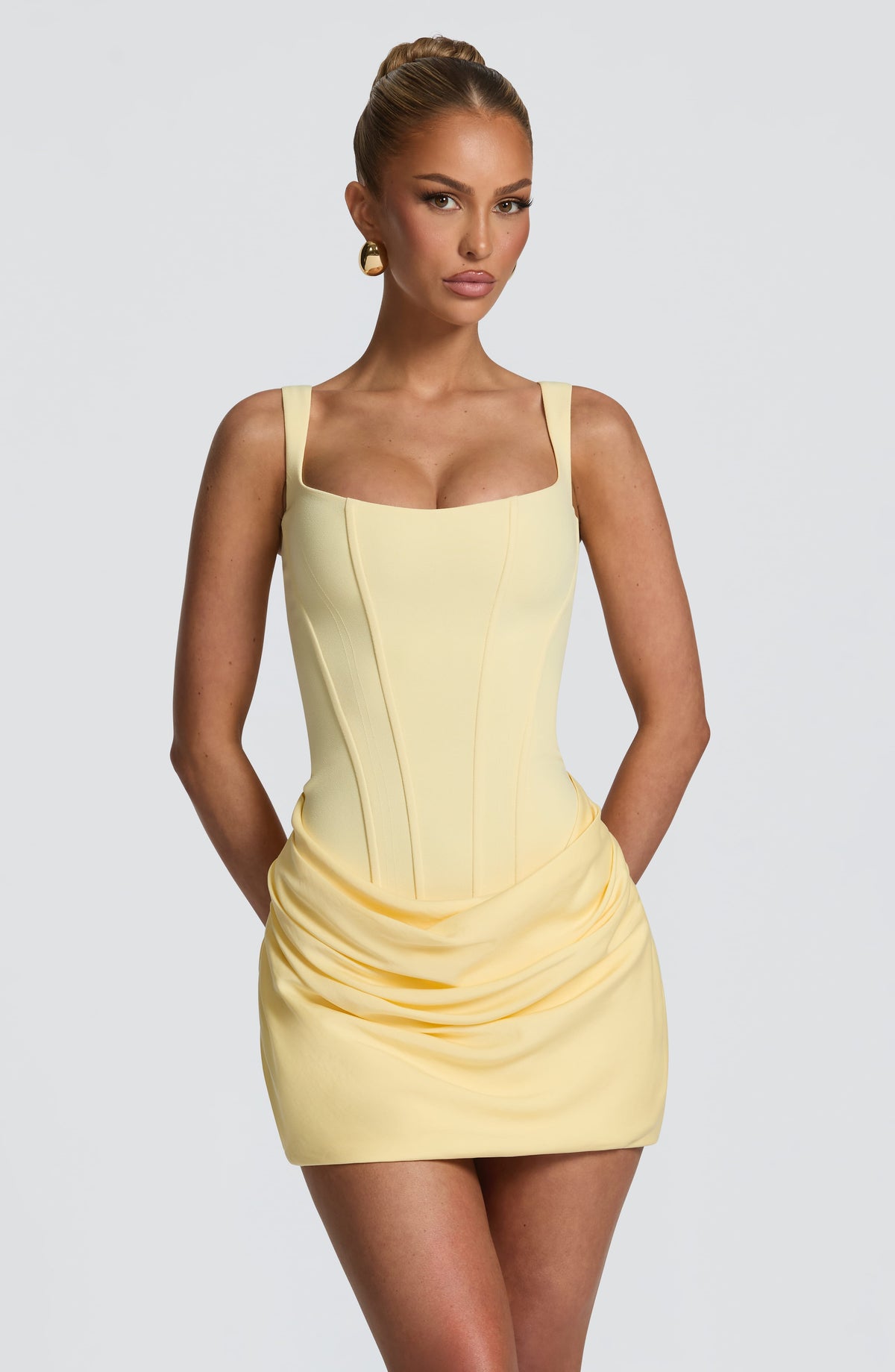 Cornelia Mini Elbise - Limon
