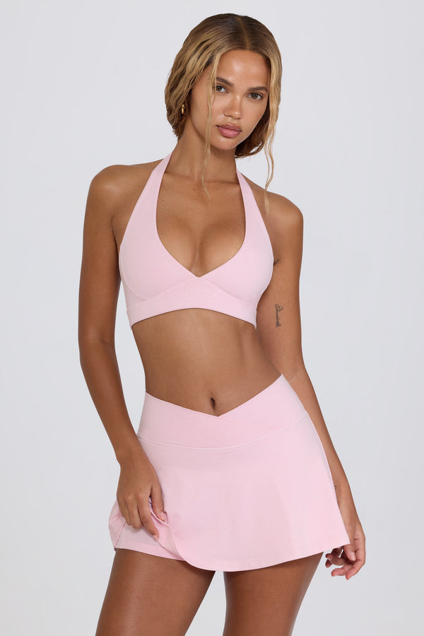 Soluk Pembe Marl Crossover Mini Skort