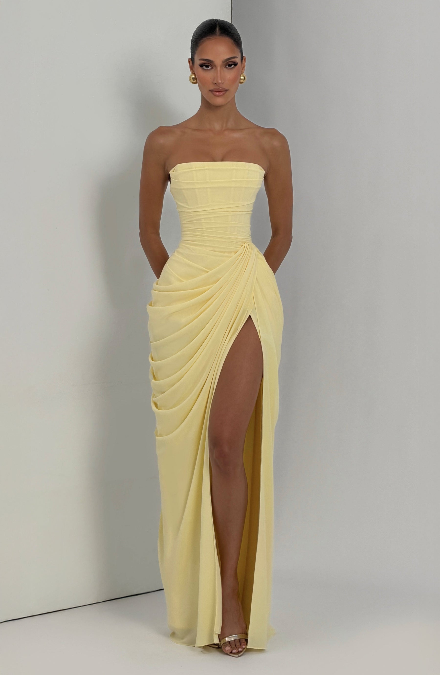Cyra Maxi Elbise - Limon