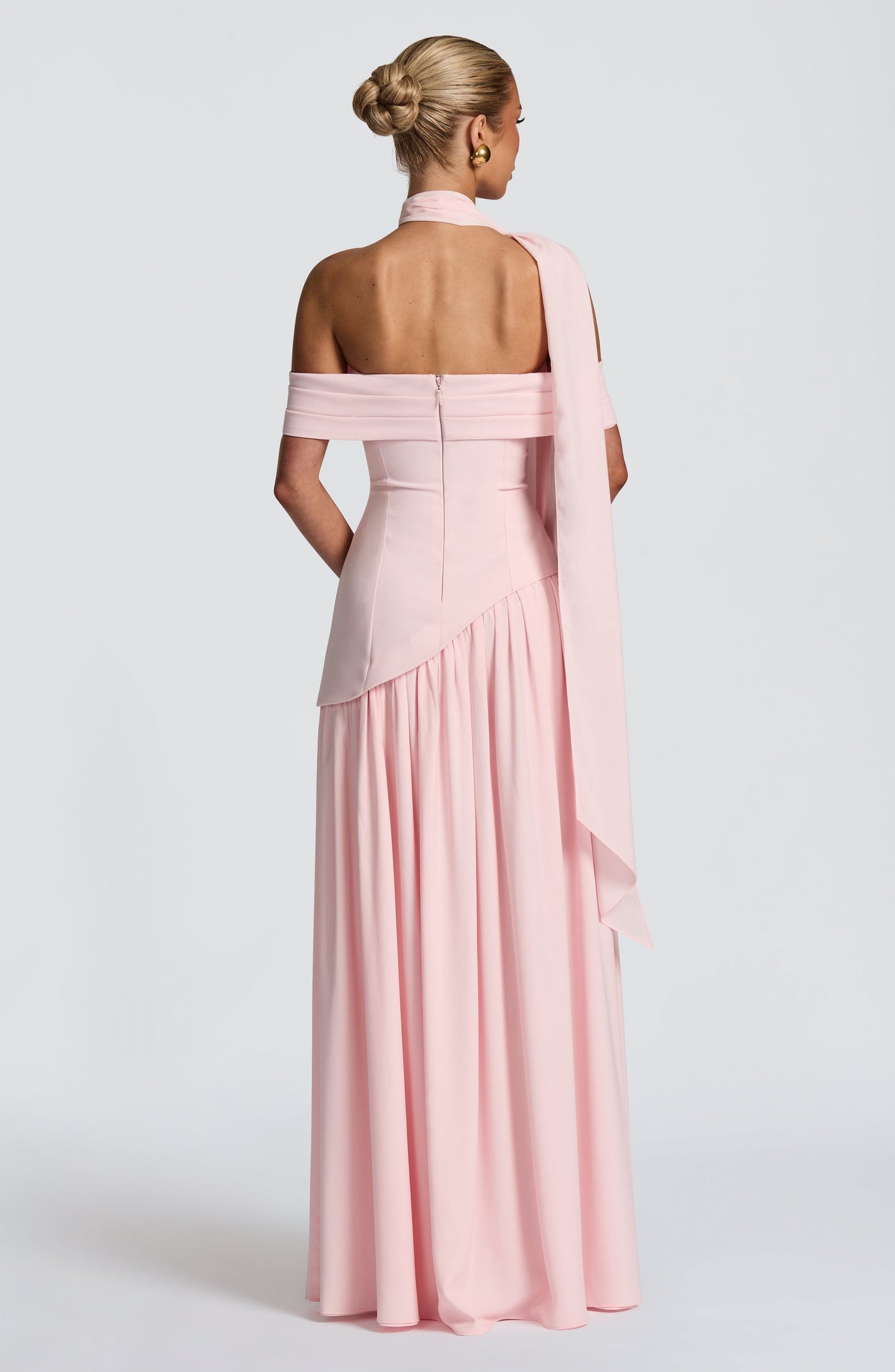 Delilah Maxi Elbise - Pudra Pembesi