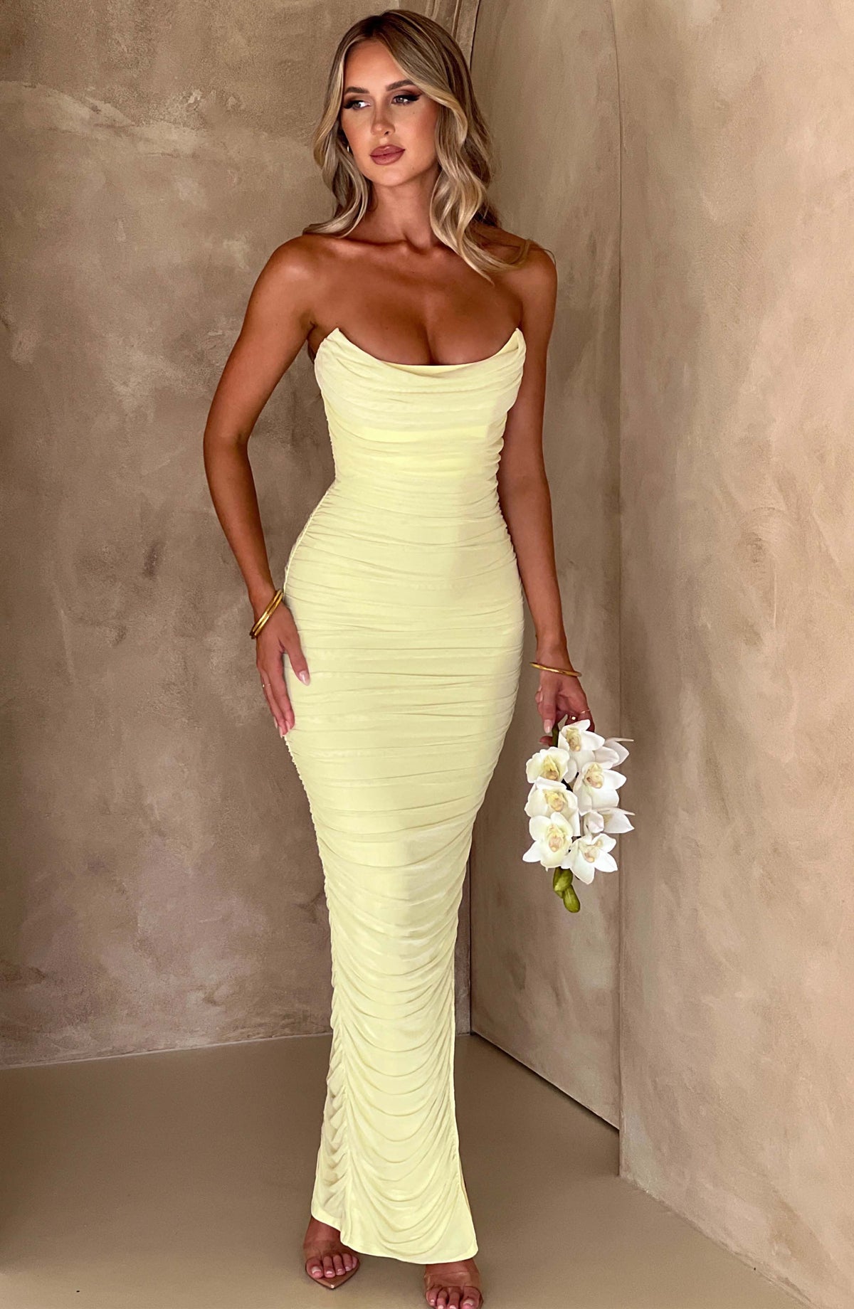 Demi Maxi Elbise - Limon Yeşili