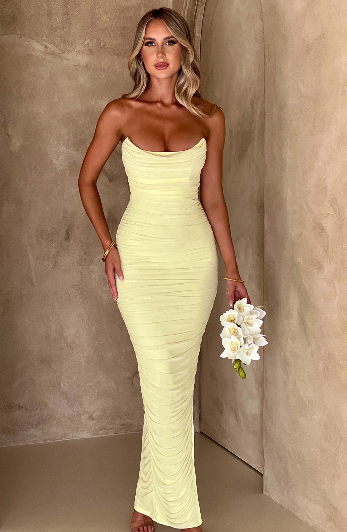 Demi Maxi Elbise - Limon Yeşili