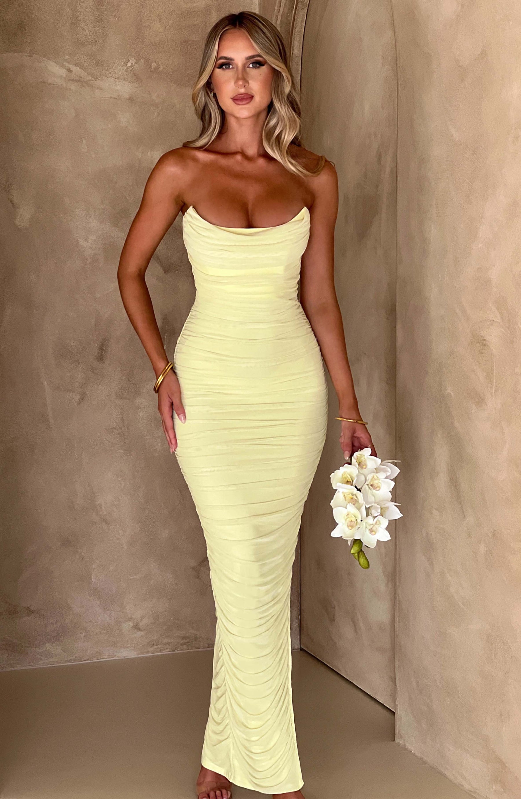 Demi Maxi Elbise - Limon Yeşili