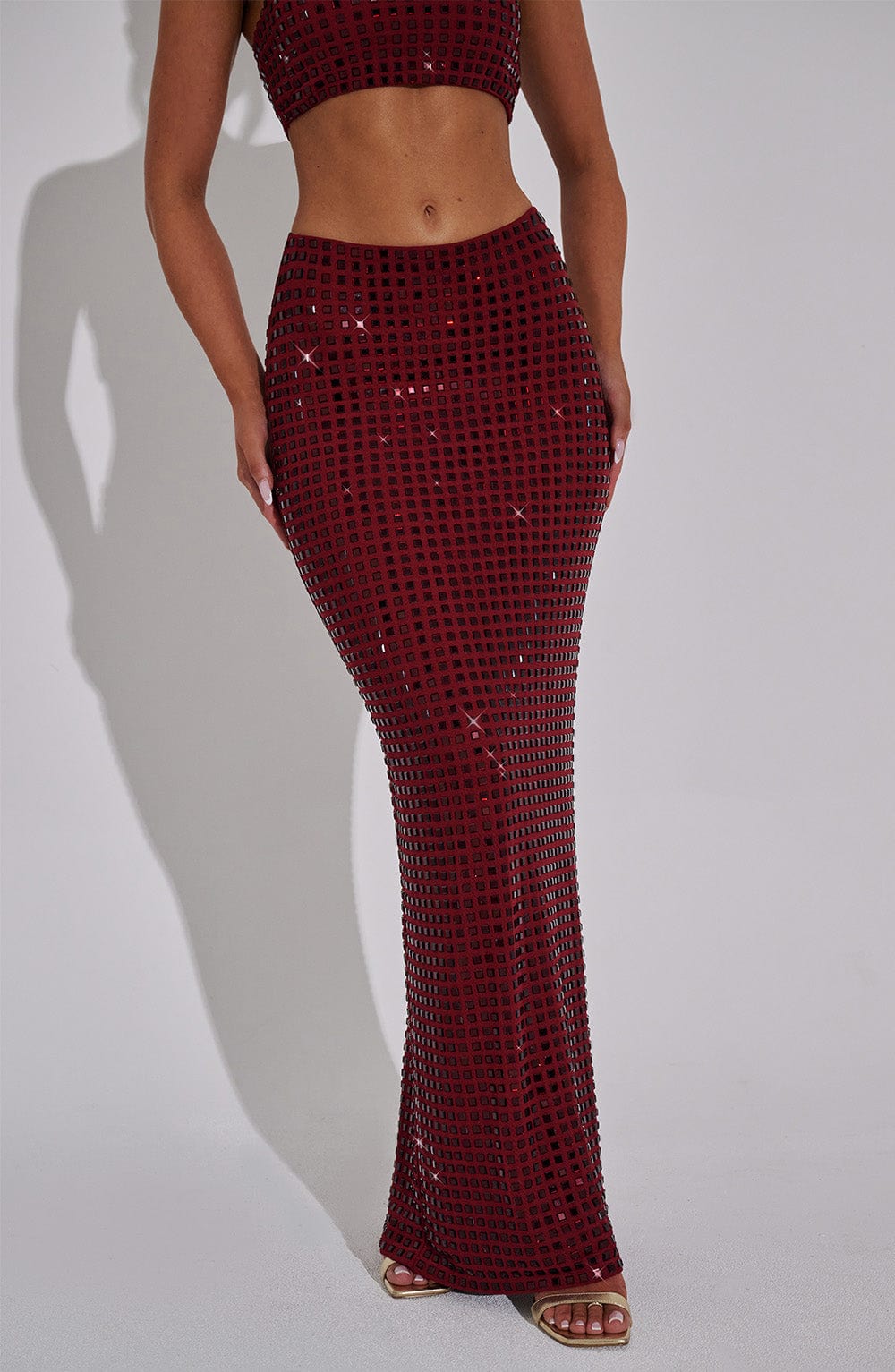 Dimity Maxi Etek - Şarap Rengi