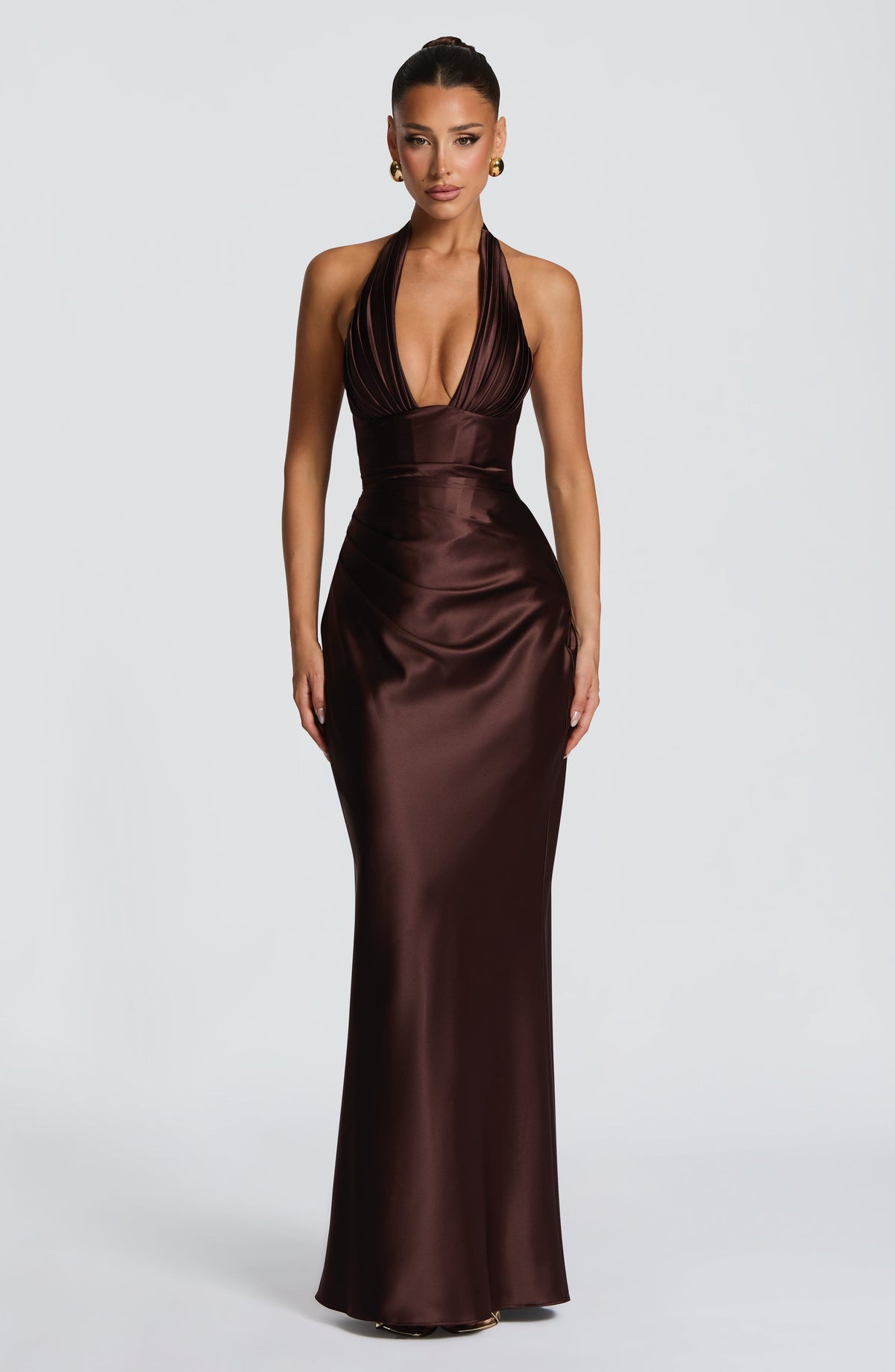 Elowen Maxi Elbise - Erik Kahverengi