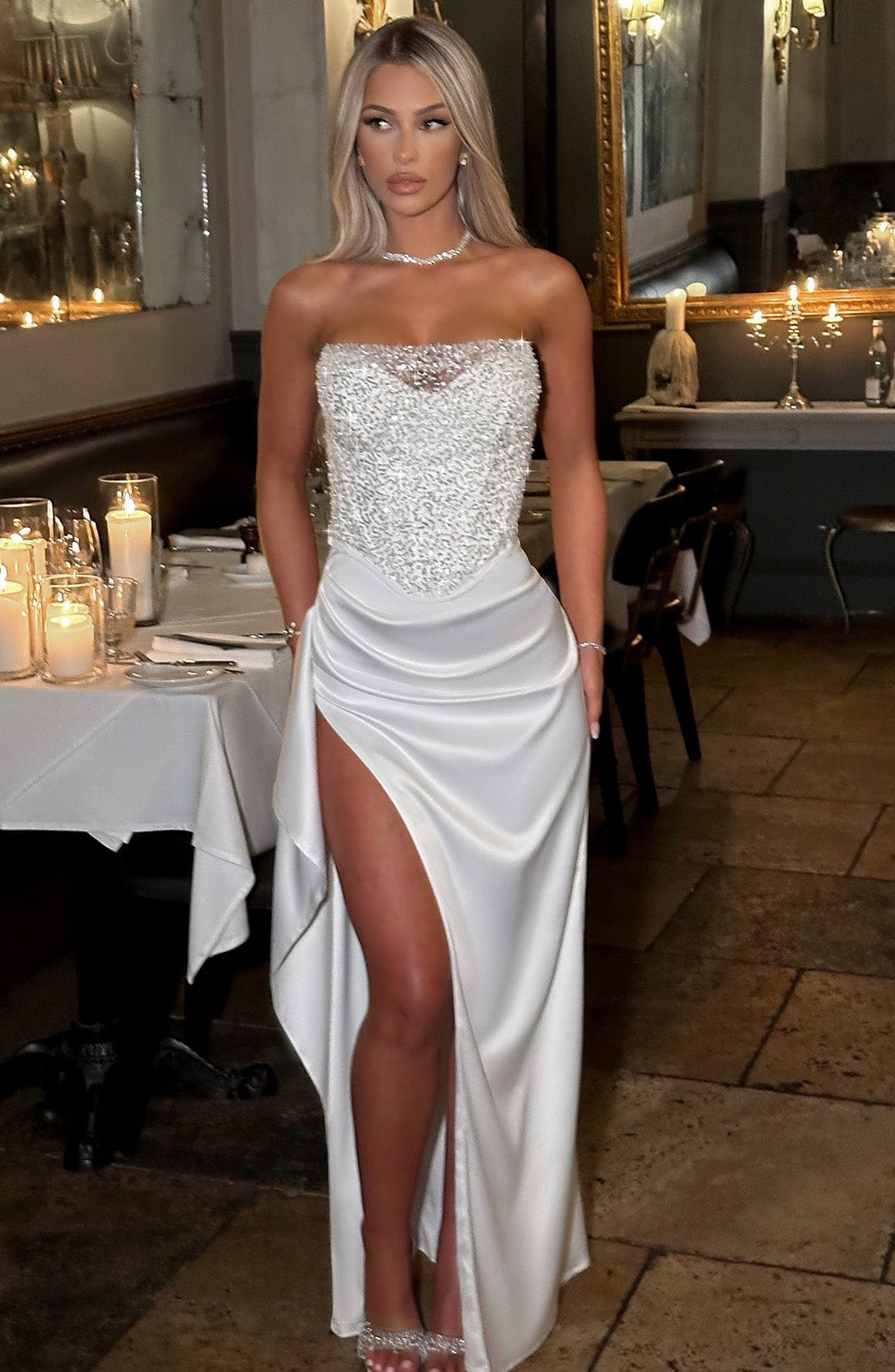 Emrielle Maxi Elbise - Fildişi