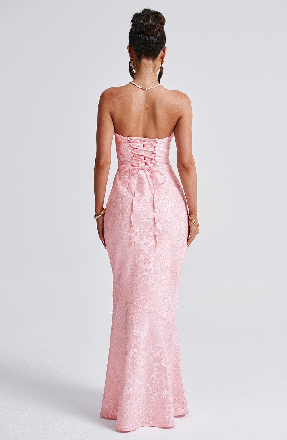 Felicity Maxi Elbise - Pudra Pembesi