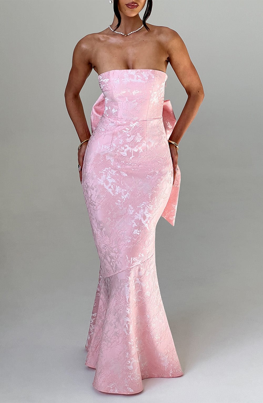 Felicity Maxi Elbise - Pudra Pembesi