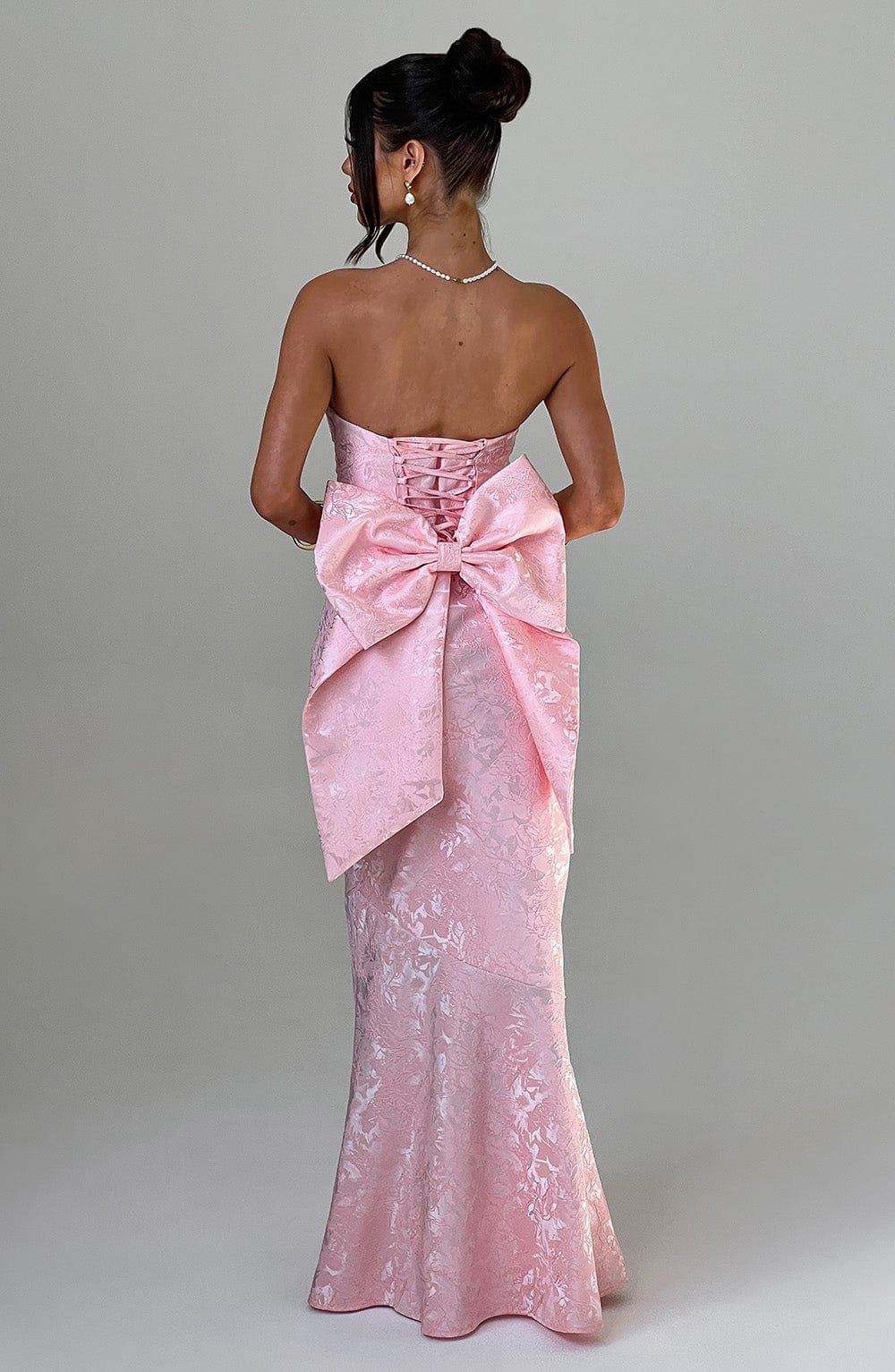 Felicity Maxi Elbise - Pudra Pembesi