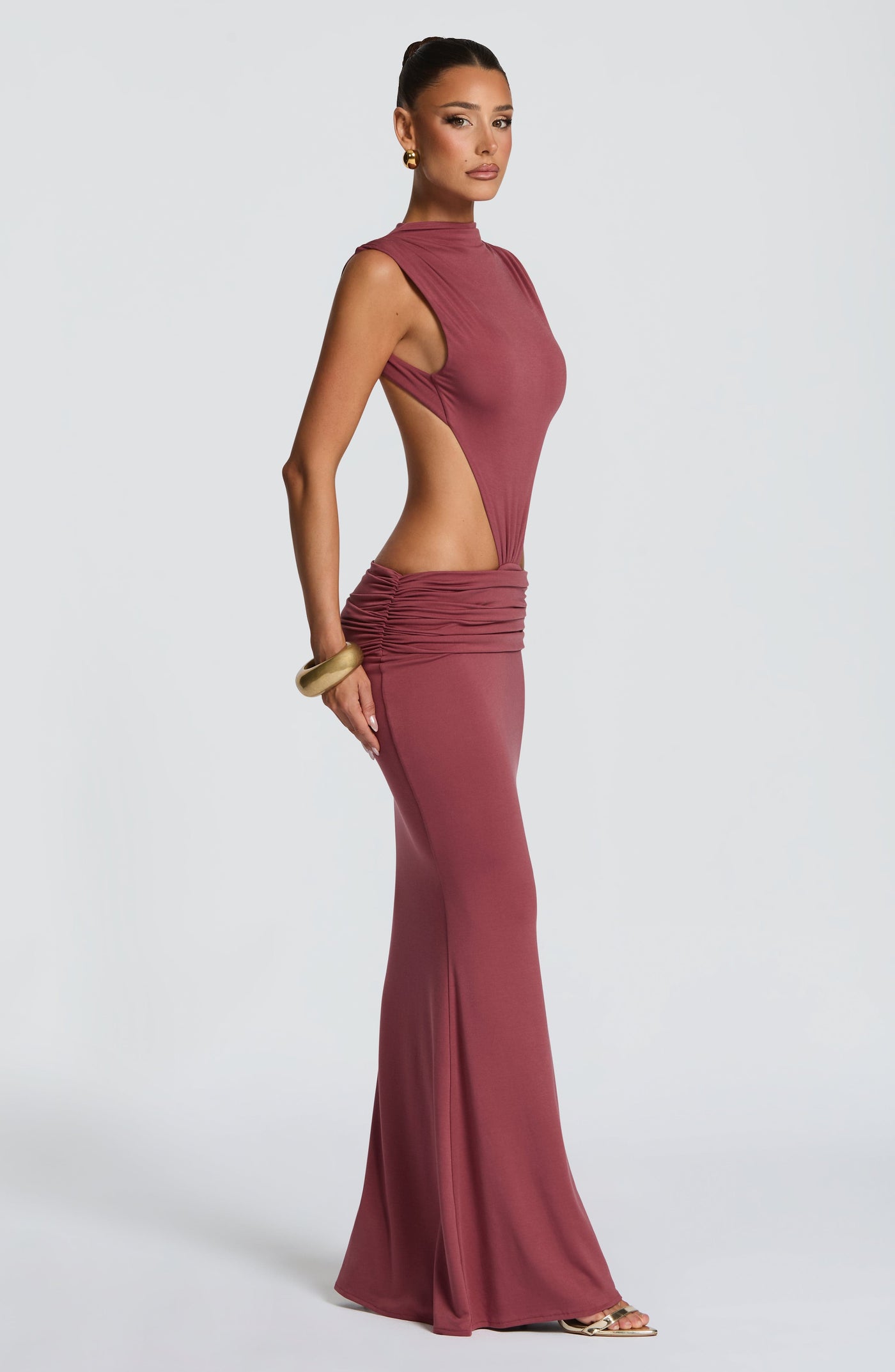Fenella Maxi Elbise - Gül Kahverengi