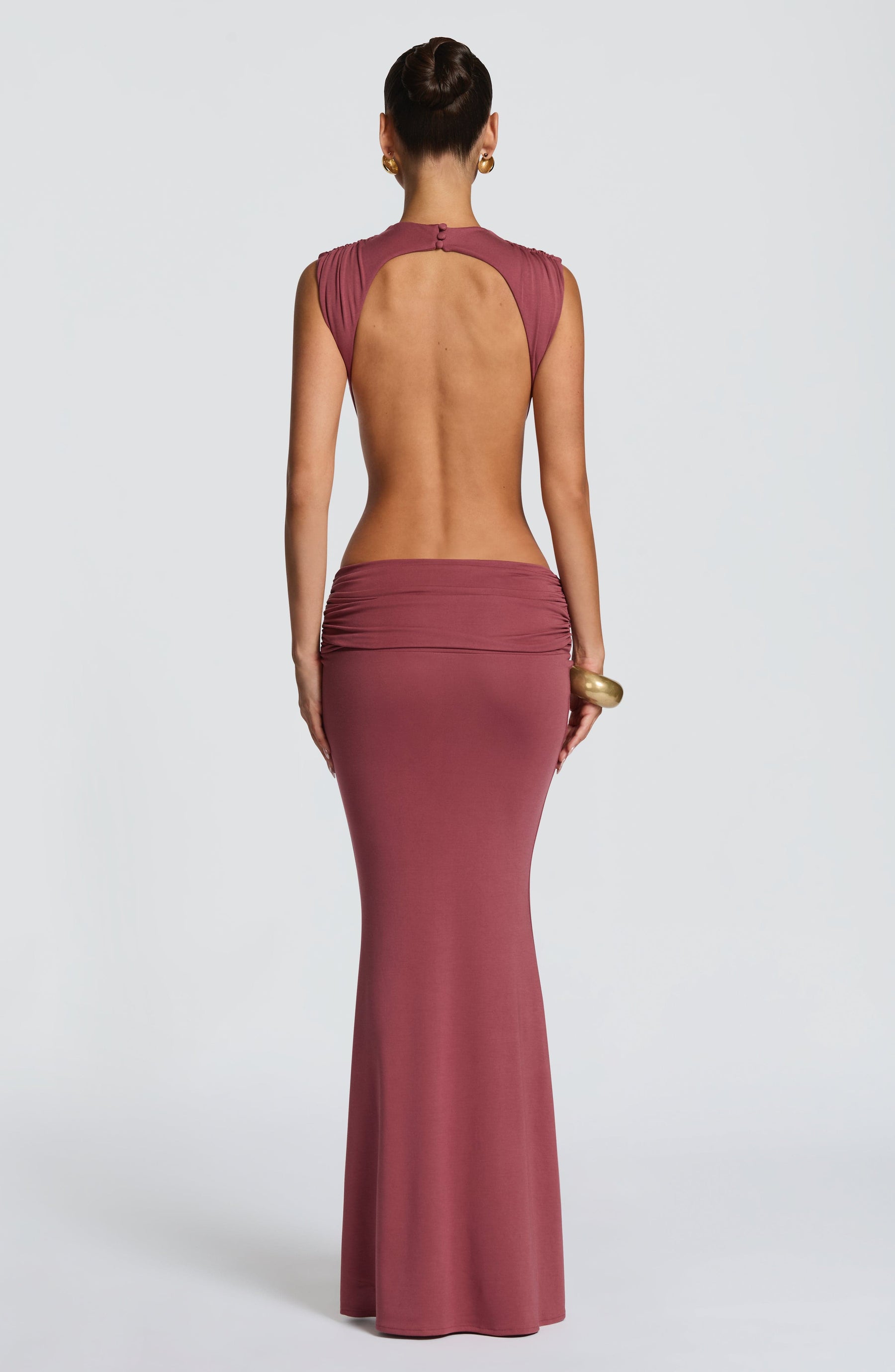 Fenella Maxi Elbise - Gül Kahverengi