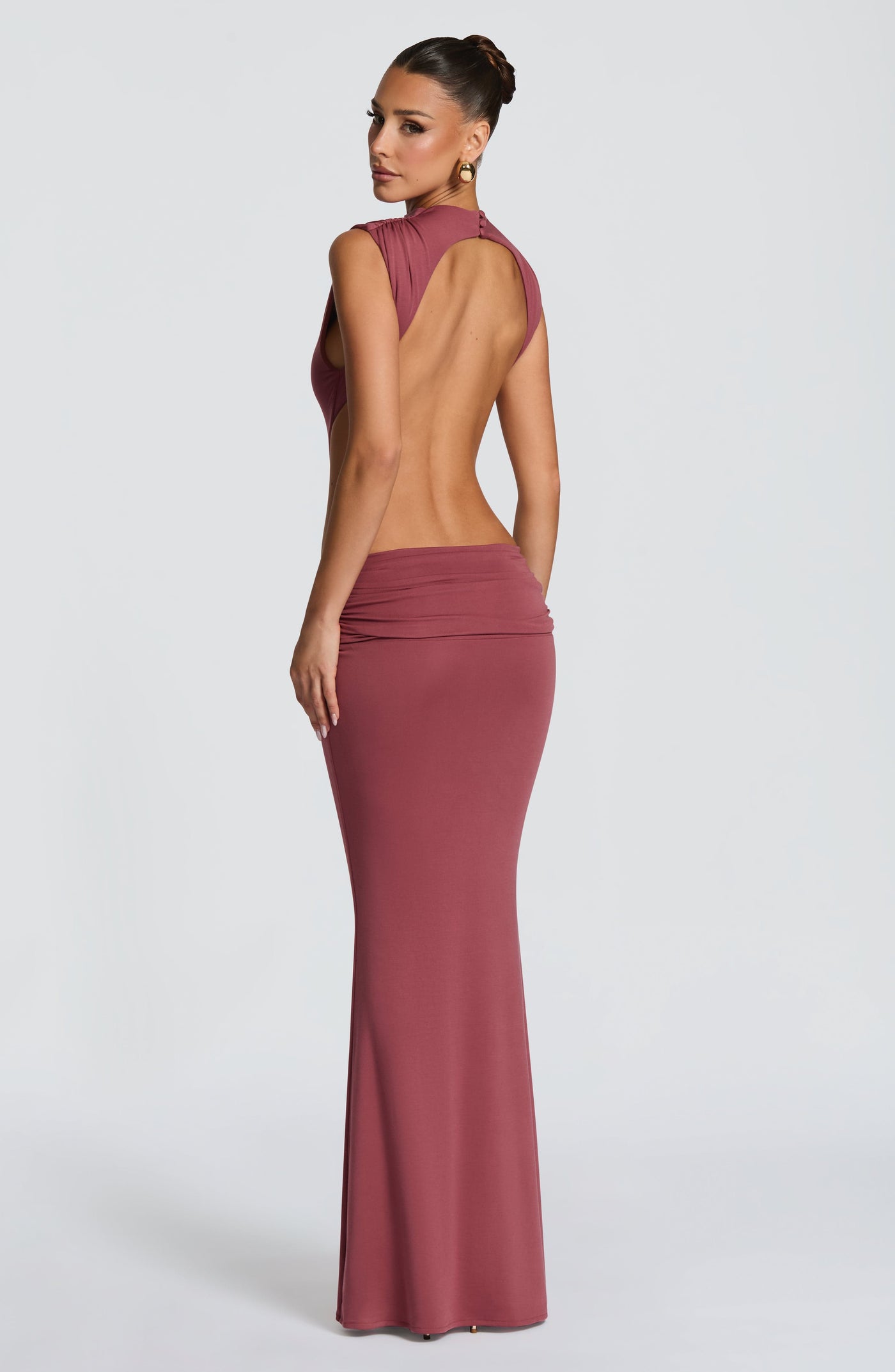 Fenella Maxi Elbise - Gül Kahverengi