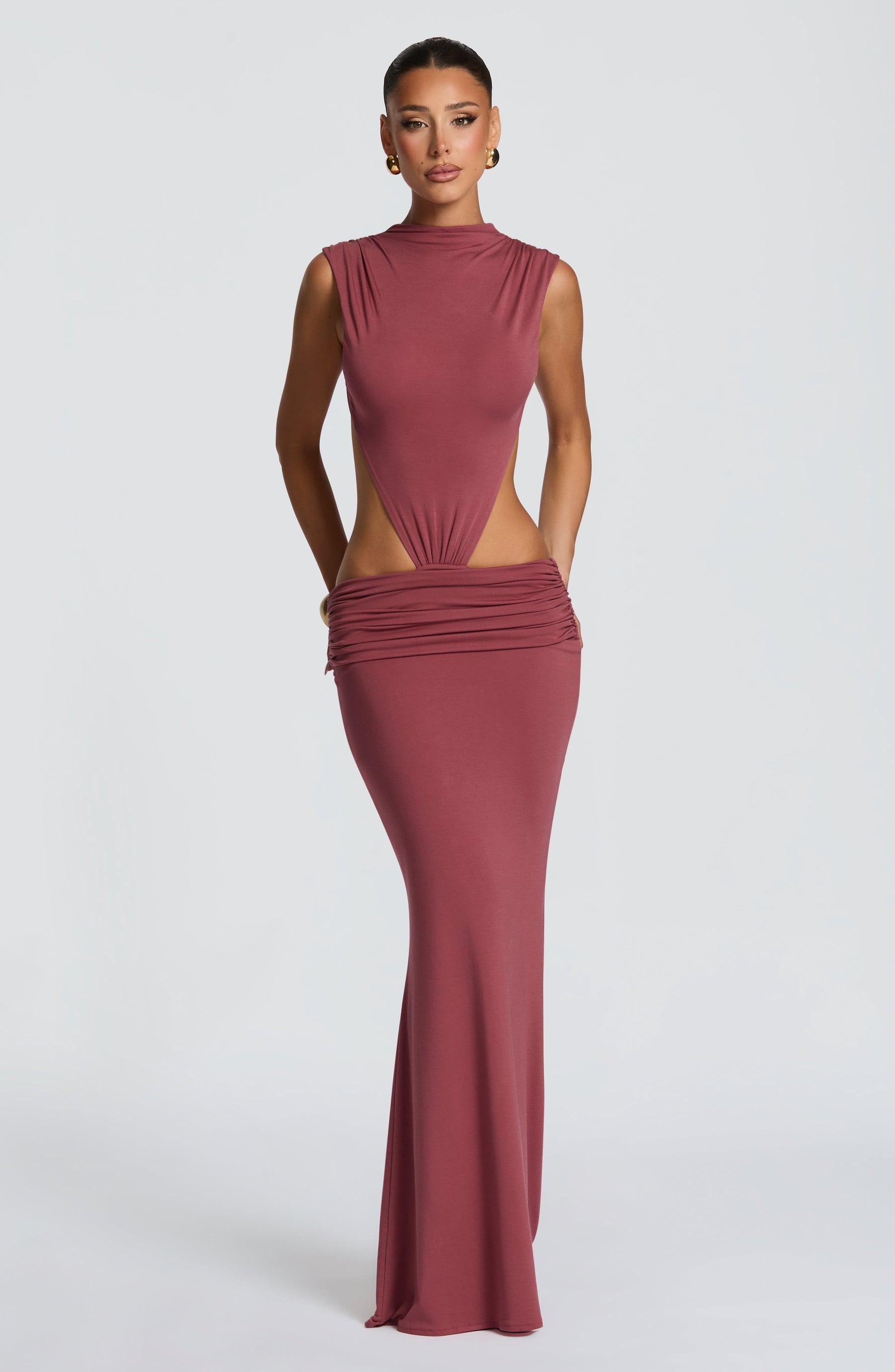 Fenella Maxi Elbise - Gül Kahverengi