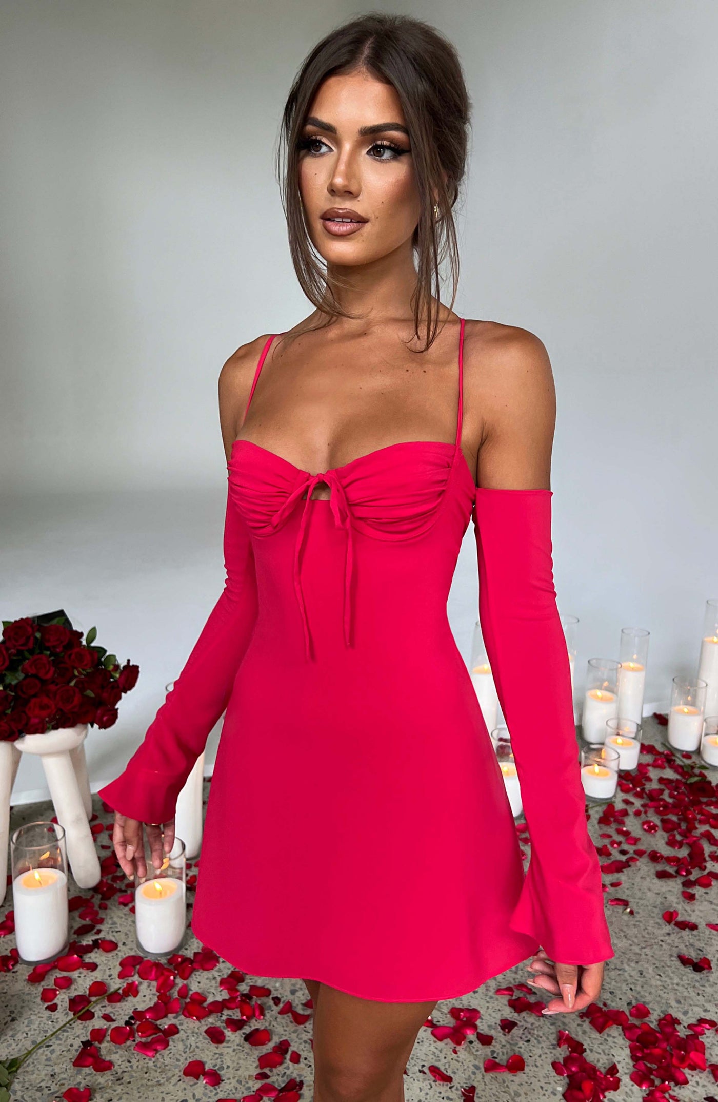 Fiona Mini Elbise - Pembe